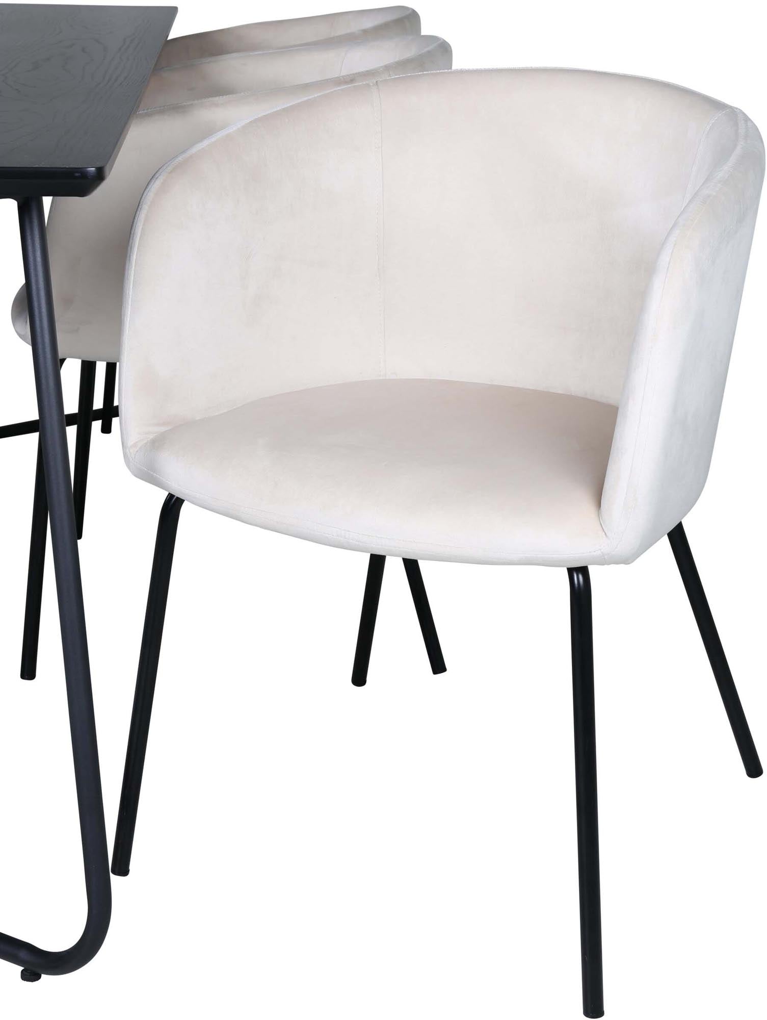 Stilvolles Esszimmerset Petra 190cm mit 6 bequemen Berit-Stühlen von Venture Home – skandinavisches Design trifft auf hohen Komfort.