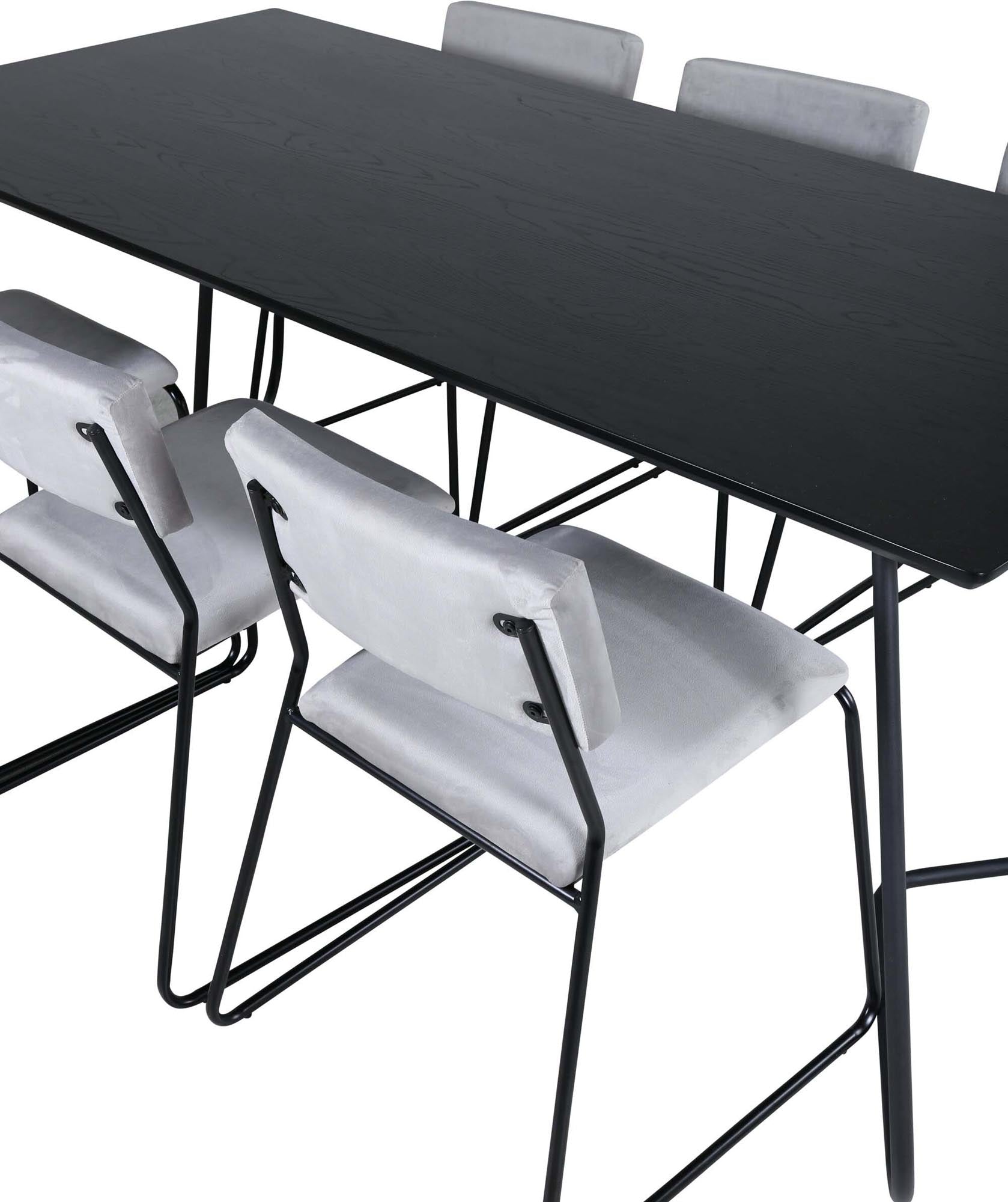 Modernes Petra Esszimmerset mit Kenth Tisch, 190cm, 6 Stühle.