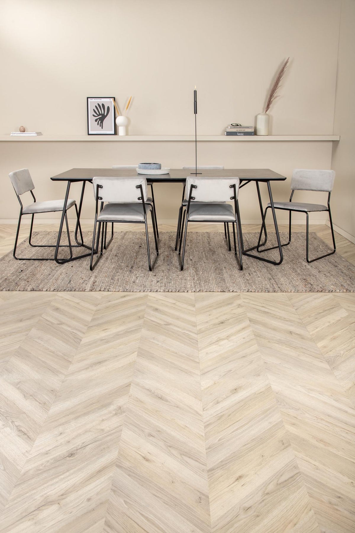 Petra Esszimmerset + Kenth 190cm/6St. in Schwarz / Grau präsentiert im Onlineshop von KAQTU Design AG. Esszimmerset ist von Venture Home