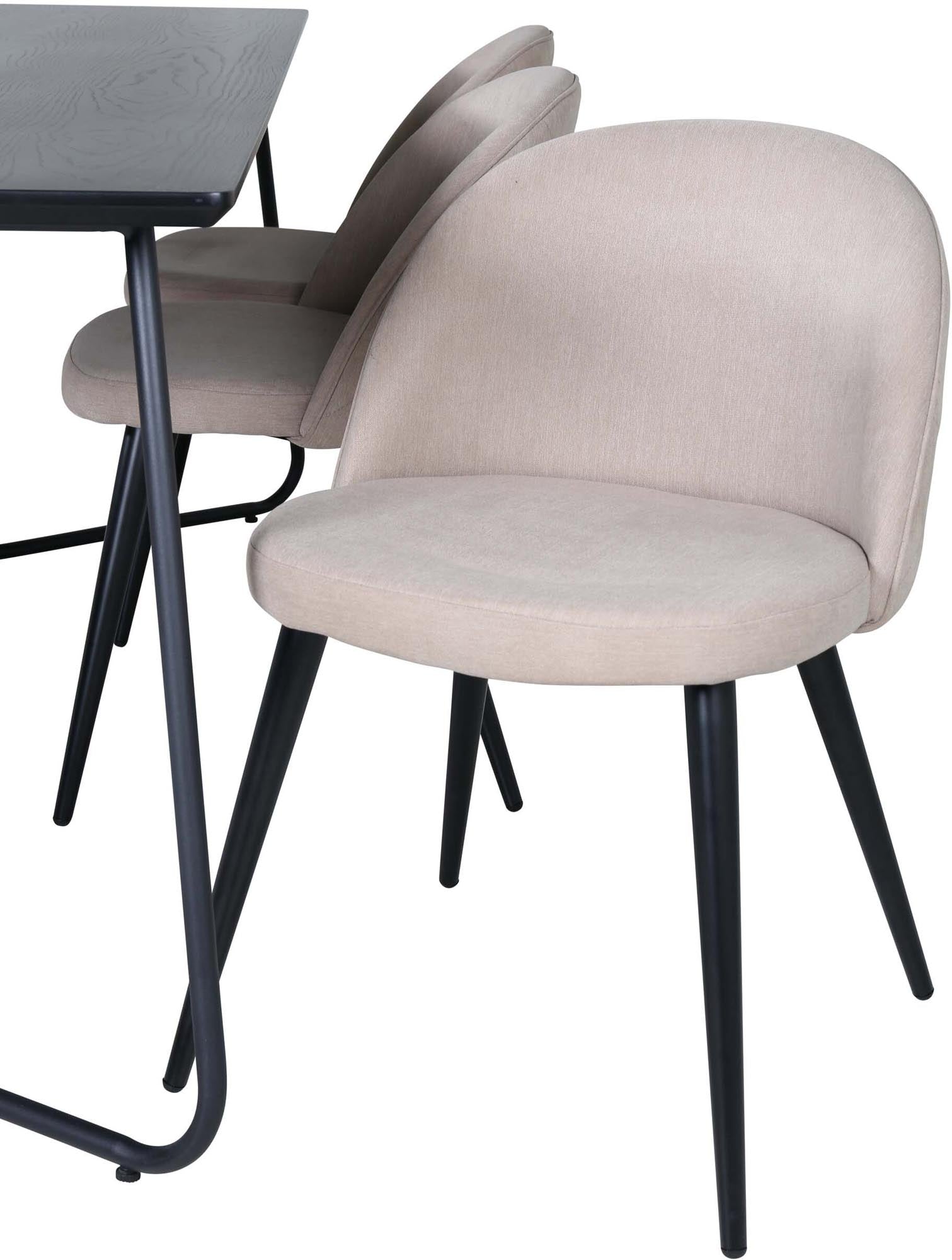 Elegantes Petra Esszimmerset: 6 Samtstühle, 190cm, von Venture Home.