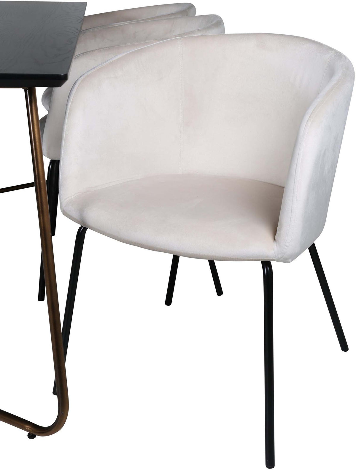 Petra Esszimmerset + Berit 190cm/6St. in Schwarz / Kupfer / Beige präsentiert im Onlineshop von KAQTU Design AG. Esszimmerset ist von Venture Home