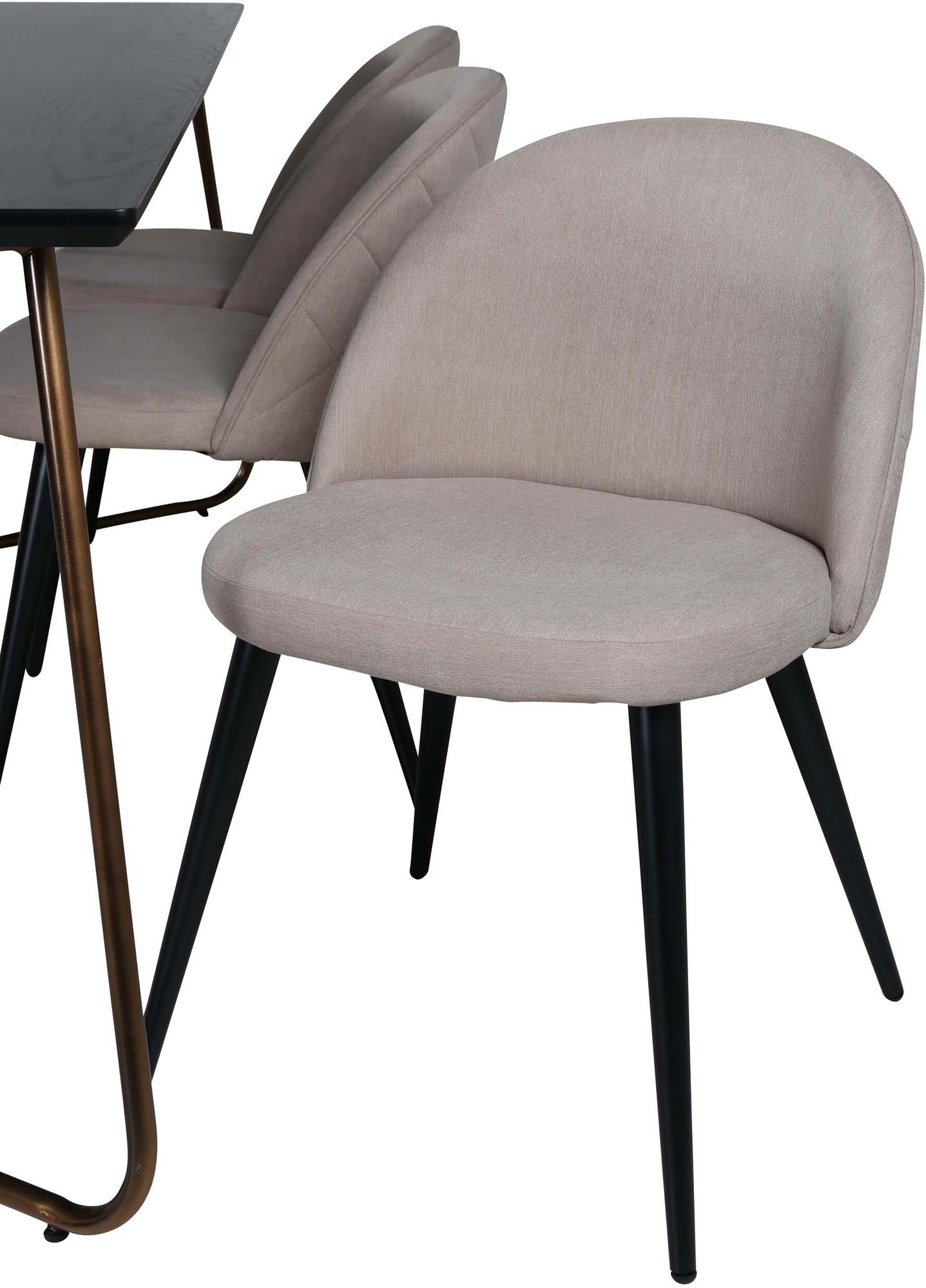 Petra Esszimmerset: Elegantes 190 cm Set mit 6 bequemen Samtstühlen, perfekt für stilvolle Dinner und gemütliche Zusammenkünfte.