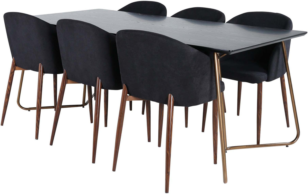 Petra Esszimmerset + Arch 190cm/6St. in Schwarz präsentiert im Onlineshop von KAQTU Design AG. Esszimmerset ist von Venture Home