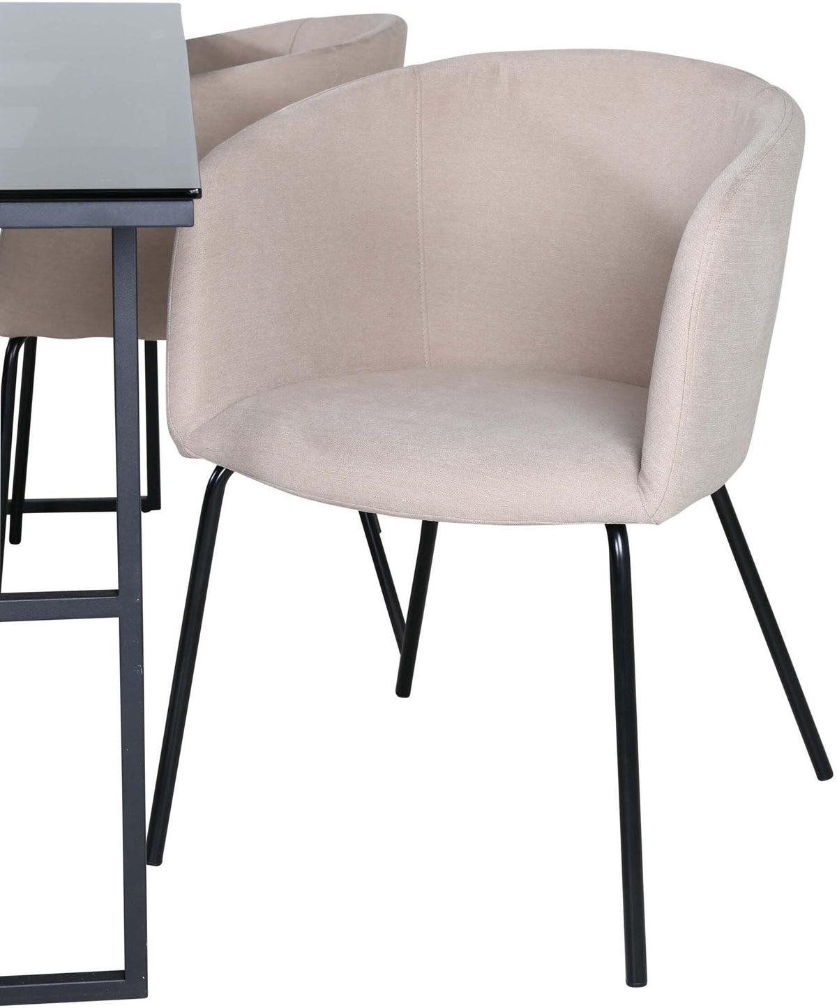 Leif Esszimmerset + Berit 200cm/4St. in Beige, Schwarz präsentiert im Onlineshop von KAQTU Design AG. Esszimmerset ist von Venture Home