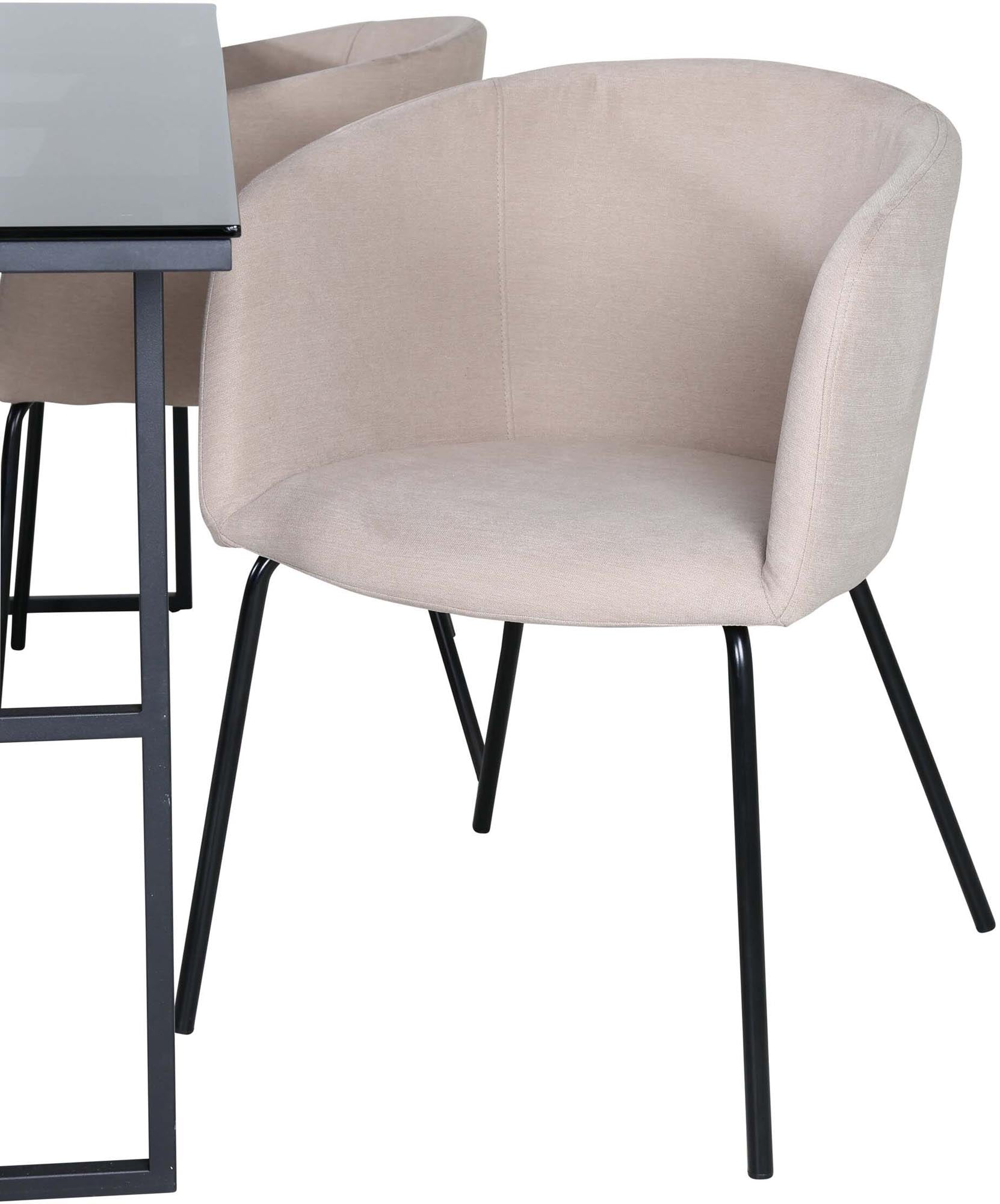 Elegantes Leif Esszimmerset mit 4 Berit Stühlen, 200cm, von Venture Home.