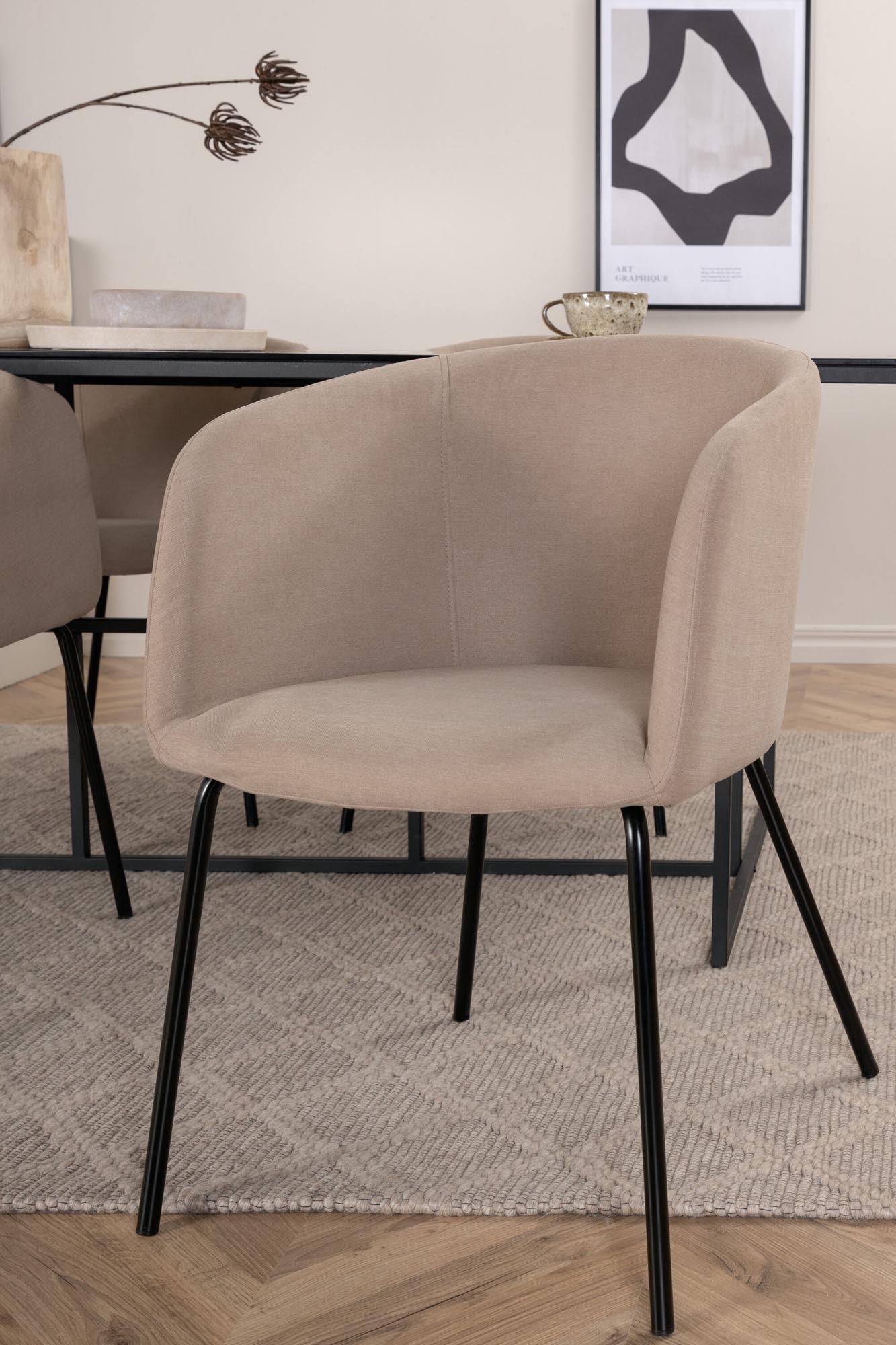 Stilvolles Esszimmerset Leif mit 4 bequemen Berit Stühlen, 200 cm, ideal für moderne Esszimmergestaltung von Venture Home.