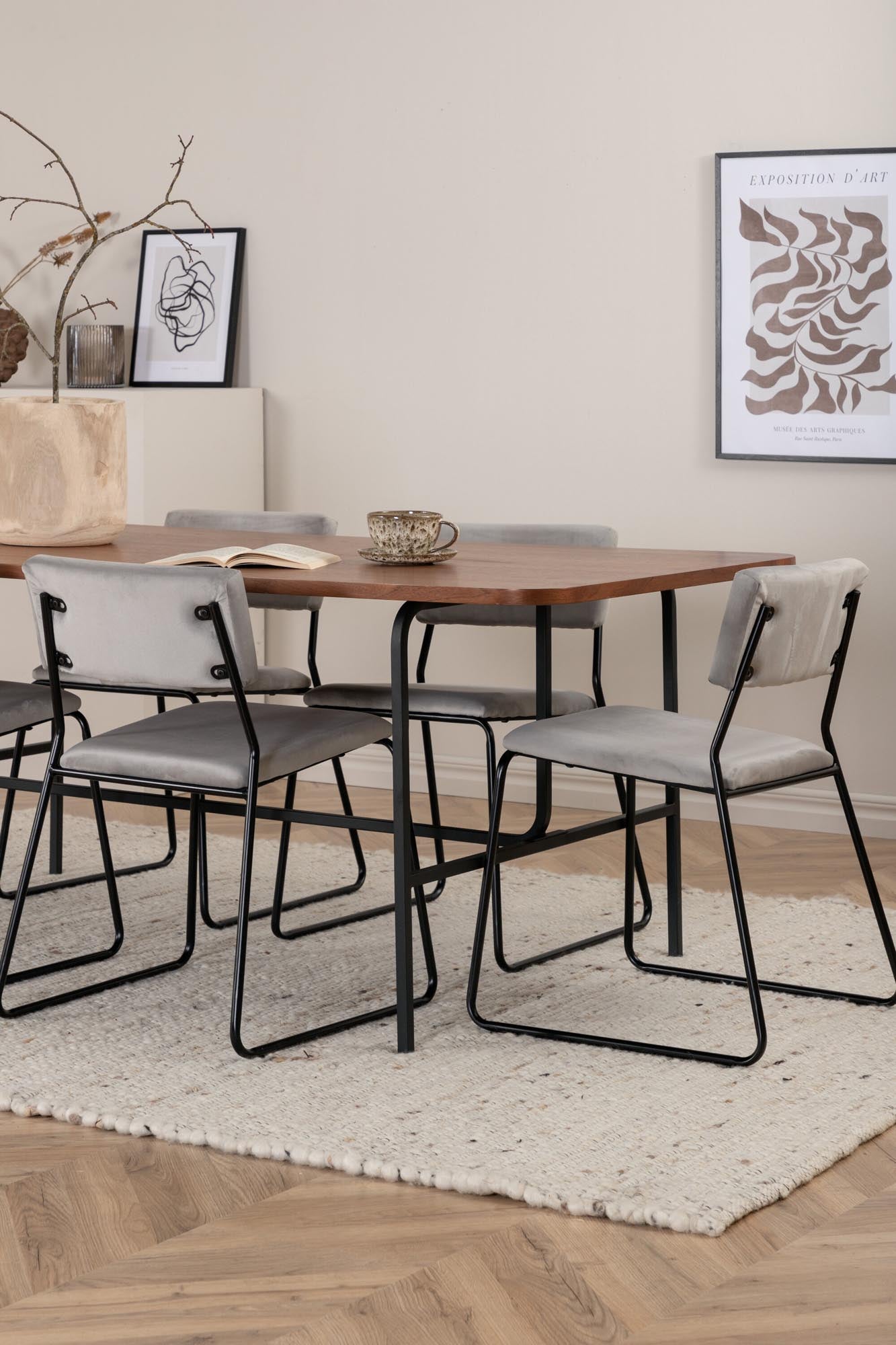 Stilvolles Uno Esszimmerset mit Kenth Tisch, 200cm, 6 Stühle, Venture.