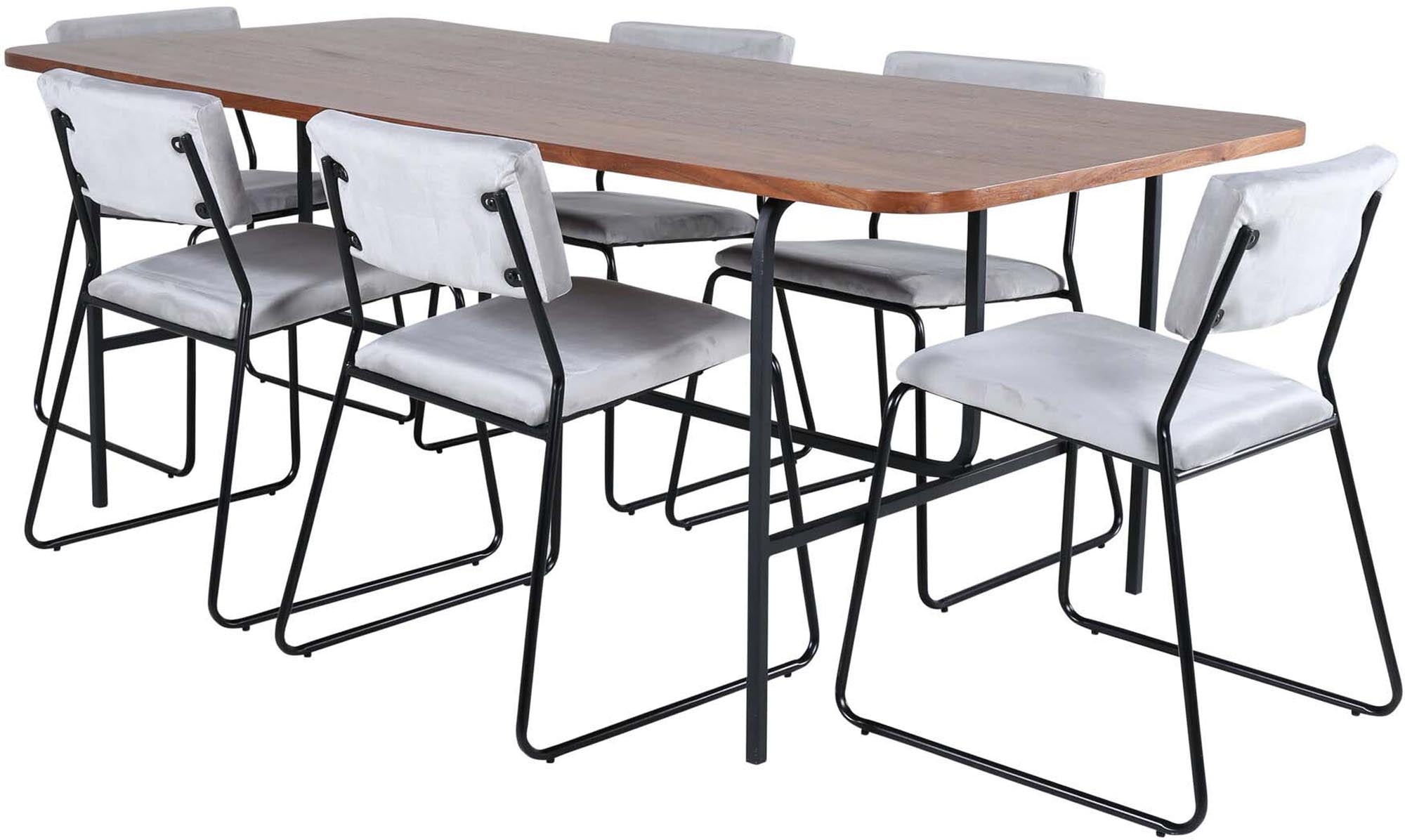 Stilvolles Uno Esszimmerset mit Kenth Tisch, 200cm, 6 Stühle, Venture.