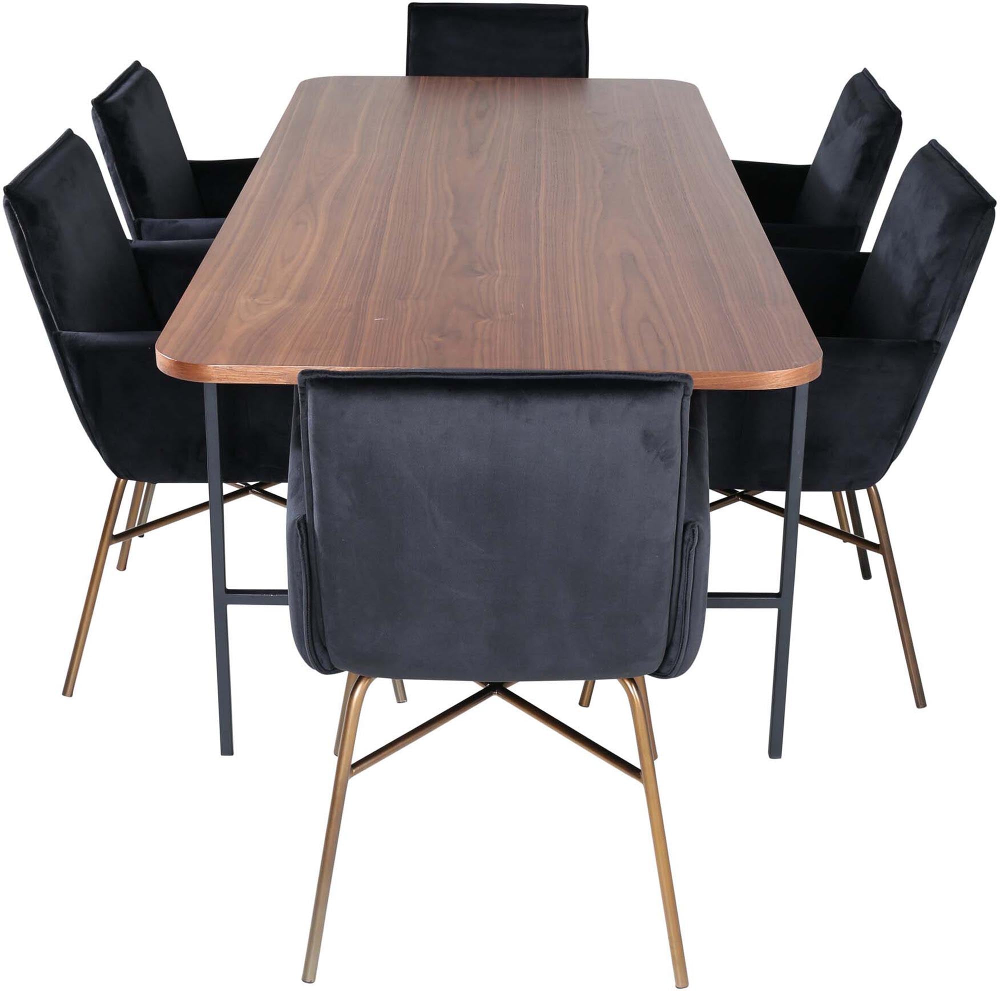 Stilvolles Uno Esszimmerset mit 6 Petra Stühlen, 200cm, von Venture Home.