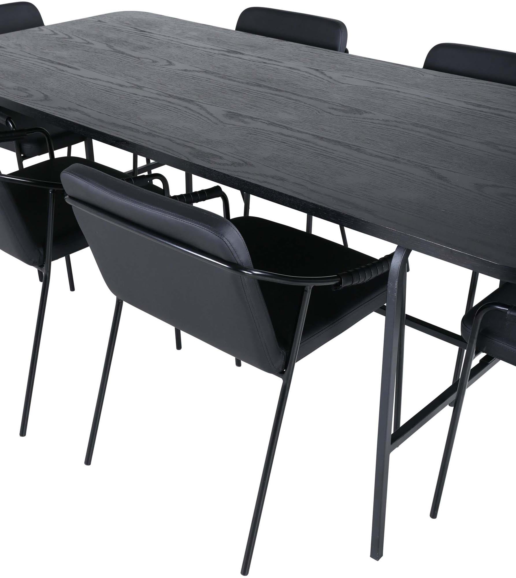 Modernes Esszimmerset Uno mit 200 cm Tisch und 6 eleganten Stühlen von Venture Home. Ideal für gesellige Abende und stilvolle Einrichtung.