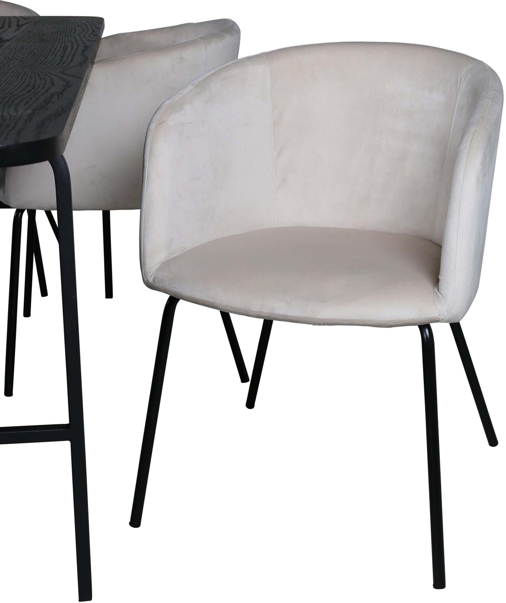 Elegantes Esszimmerset Uno mit 6 luxuriösen Berit Stühlen, 200 cm, von Venture Home – ideal für stilvolle Essbereiche.