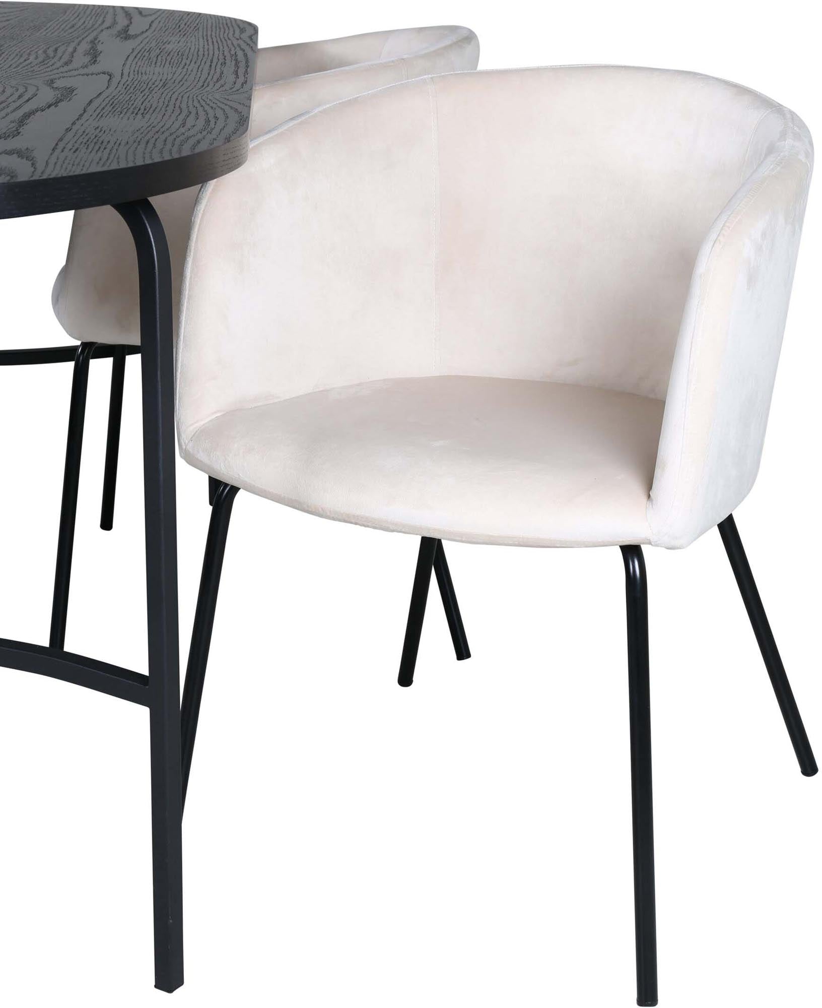 Skate Esszimmerset + Berit 200cm/4St. in Beige, Schwarz präsentiert im Onlineshop von KAQTU Design AG. Esszimmerset ist von Venture Home