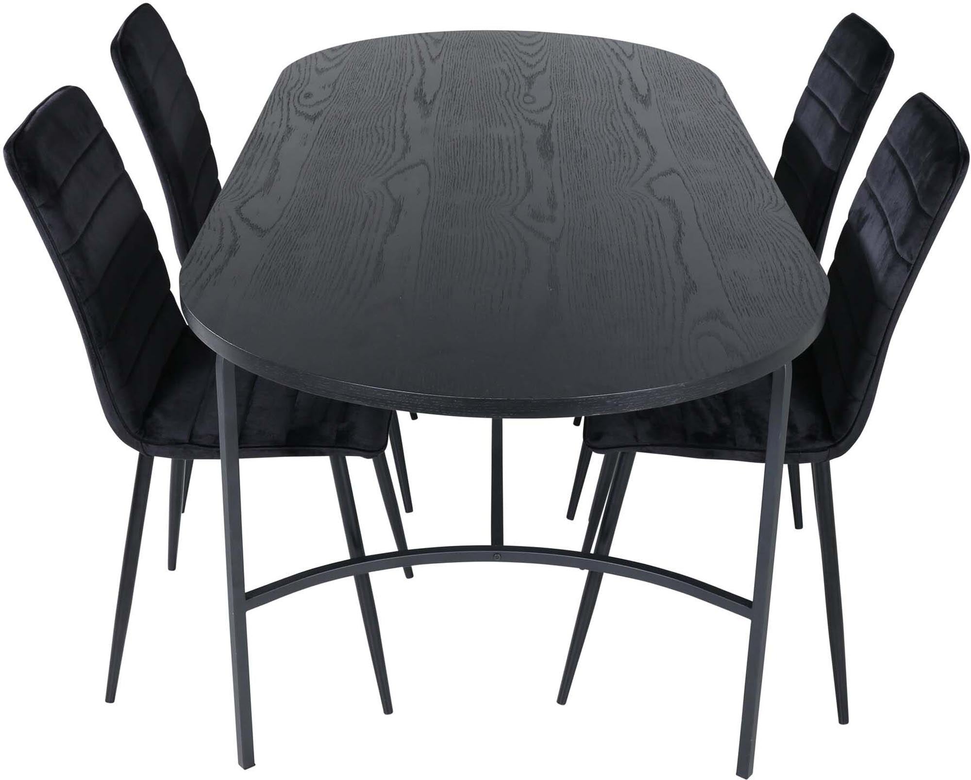 Skate Esszimmerset + Windu 200cm/4St. in Schwarz präsentiert im Onlineshop von KAQTU Design AG. Esszimmerset ist von Venture Home
