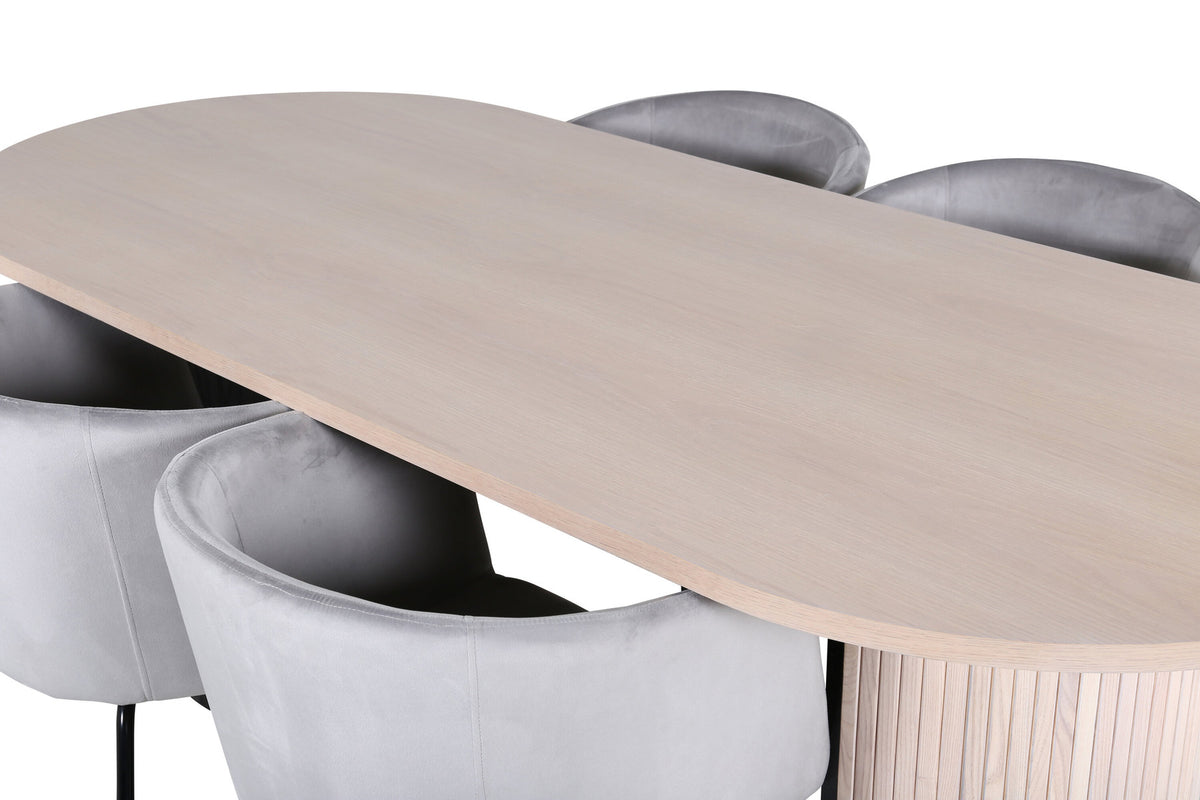 Bianca Esszimmerset + Berit 200cm/4St. in Weiss / Schwarzgrau präsentiert im Onlineshop von KAQTU Design AG. Esszimmerset ist von Venture Home