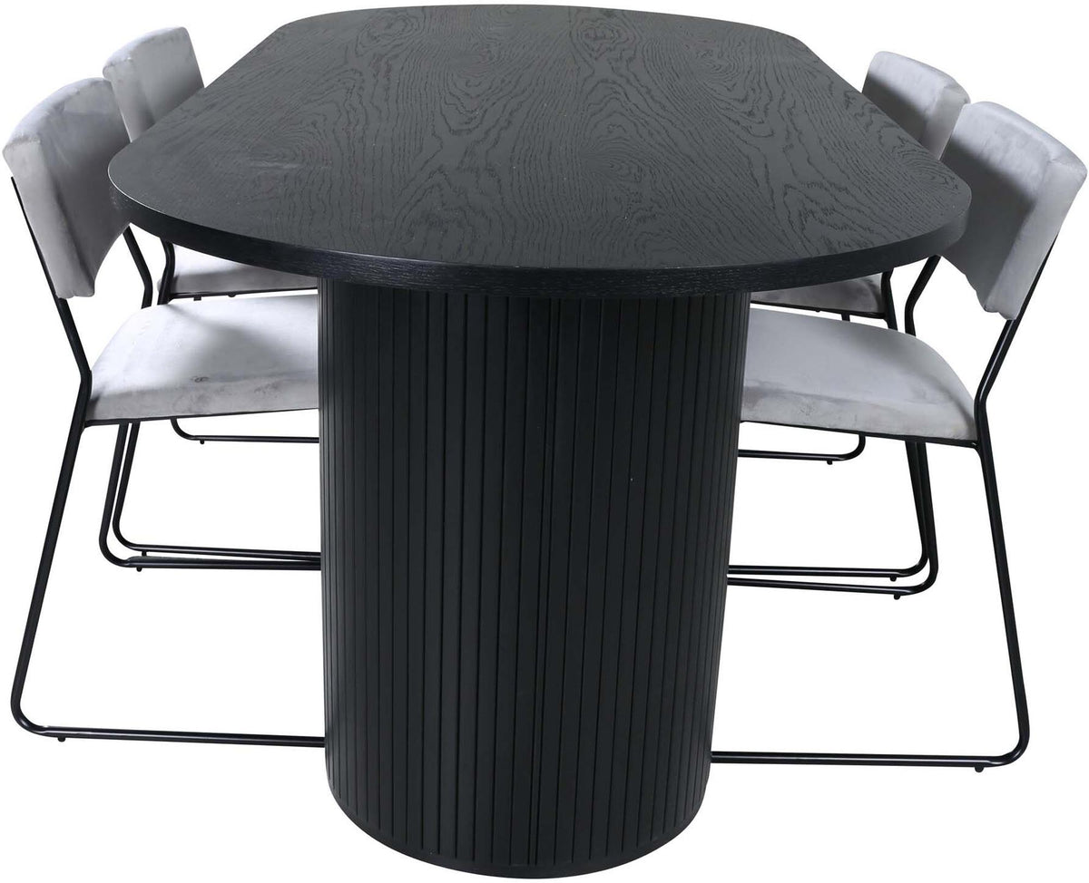 Bianca Esszimmerset + Kenth 200cm/4St. in Schwarz präsentiert im Onlineshop von KAQTU Design AG. Esszimmerset ist von Venture Home