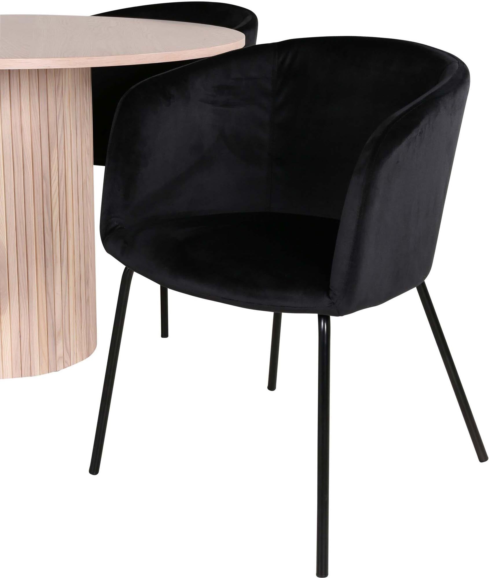 Bianca Esszimmerset: Moderner Tisch & 4 Stühle, Ø110cm, von Venture Home.