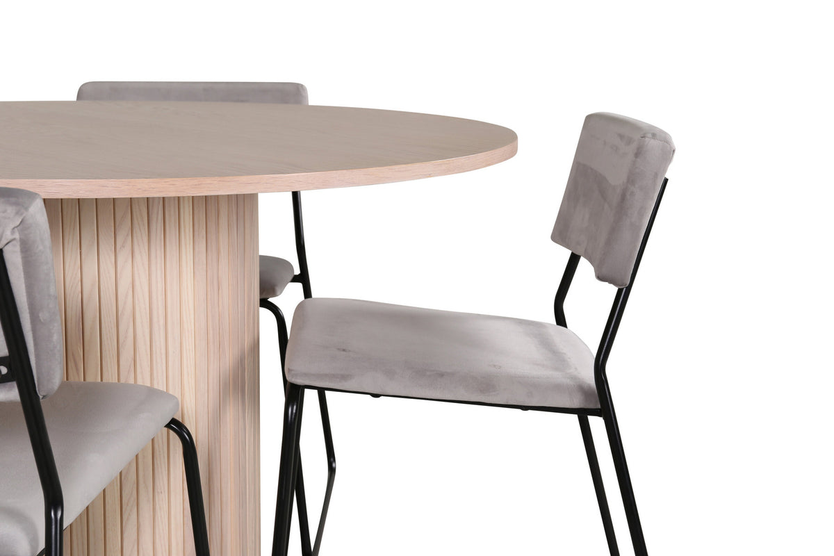 Bianca Esszimmerset + Kenth ⌀110cm/4St. in Weiss / Schwarz präsentiert im Onlineshop von KAQTU Design AG. Esszimmerset ist von Venture Home