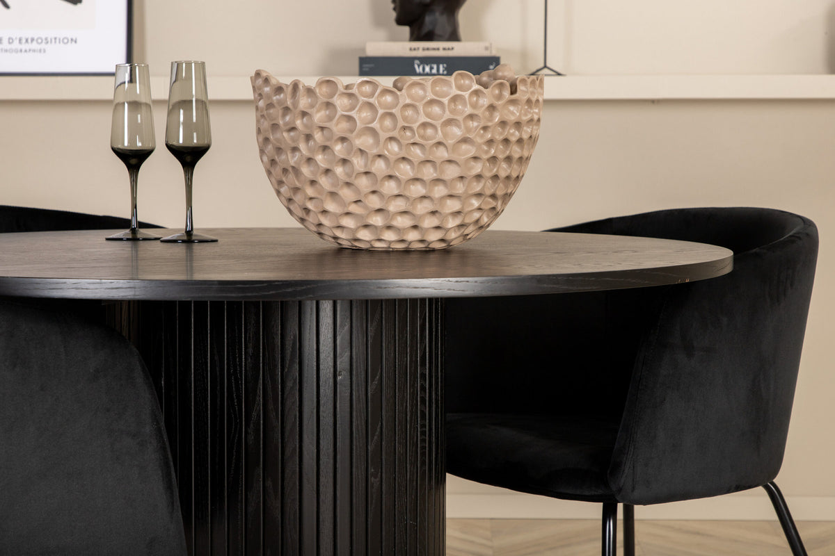 Bianca Esszimmerset + Berit ⌀110cm/4St. in Schwarz / Schwarz präsentiert im Onlineshop von KAQTU Design AG. Esszimmerset ist von Venture Home