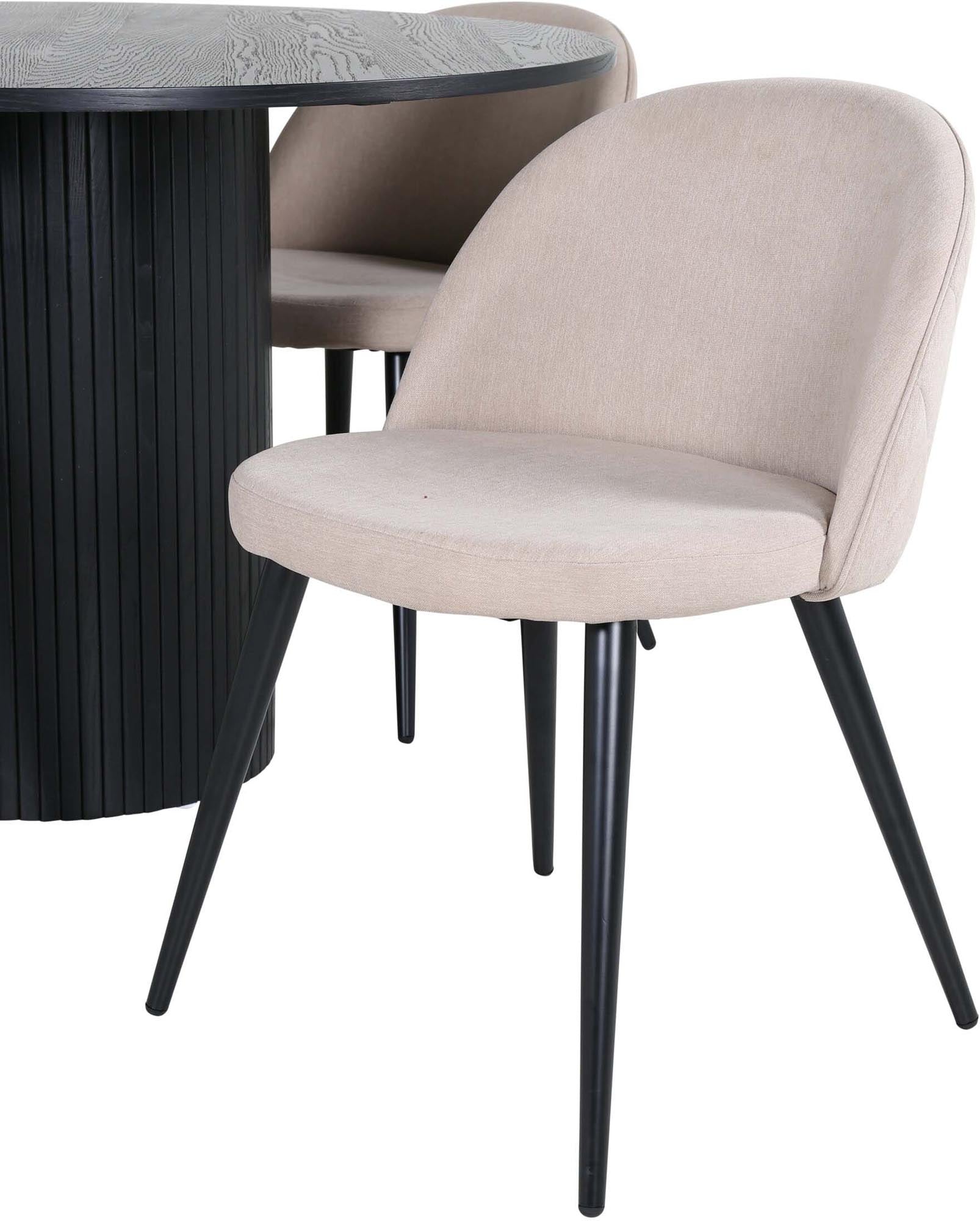 Das Bianca Esszimmerset von Venture Home vereint eleganten runden Tisch und 4 stilvolle Stühle für unvergessliche Essmomente in jedem Zuhause.