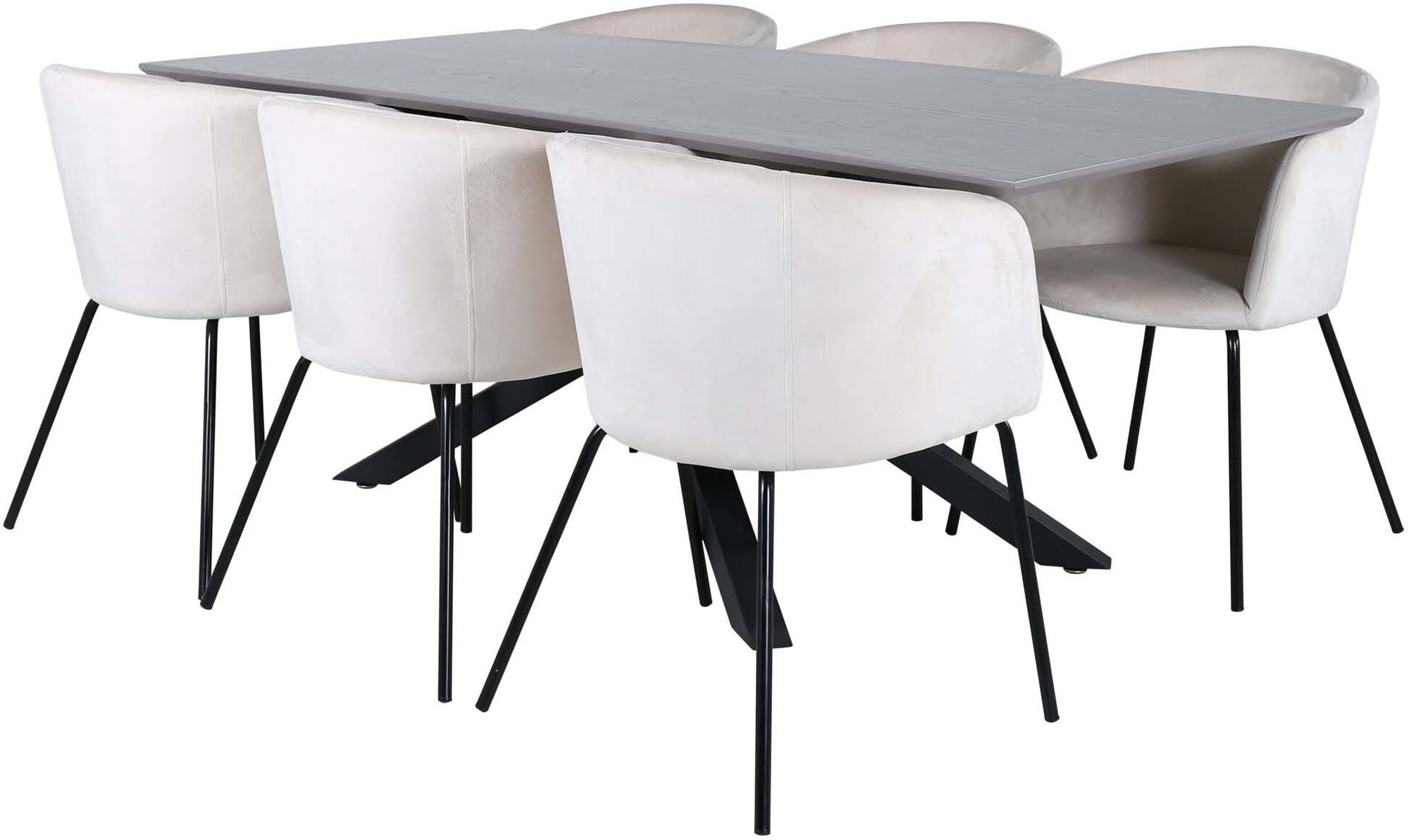 Elegantes Esszimmerset von Venture Home: Luxuriöser Tisch und bequeme Stühle für einladende Familienessen und stilvolle Anlässe.