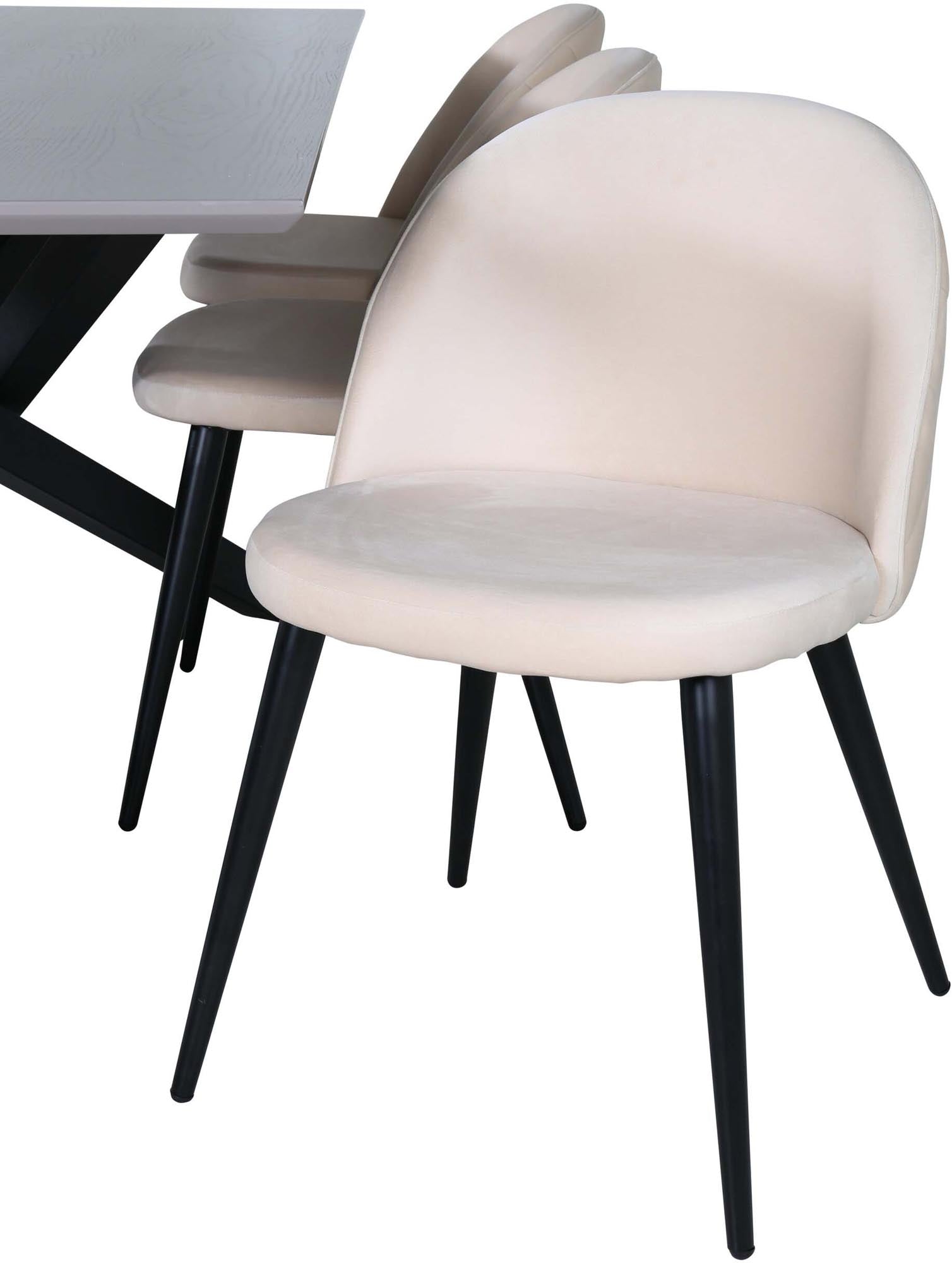 Piazza Esszimmerset: Elegantes 180 cm Set mit hochwertigem MDF-Tisch und stilvollen Velvet-Stühlen für unvergessliche Essensrunden.