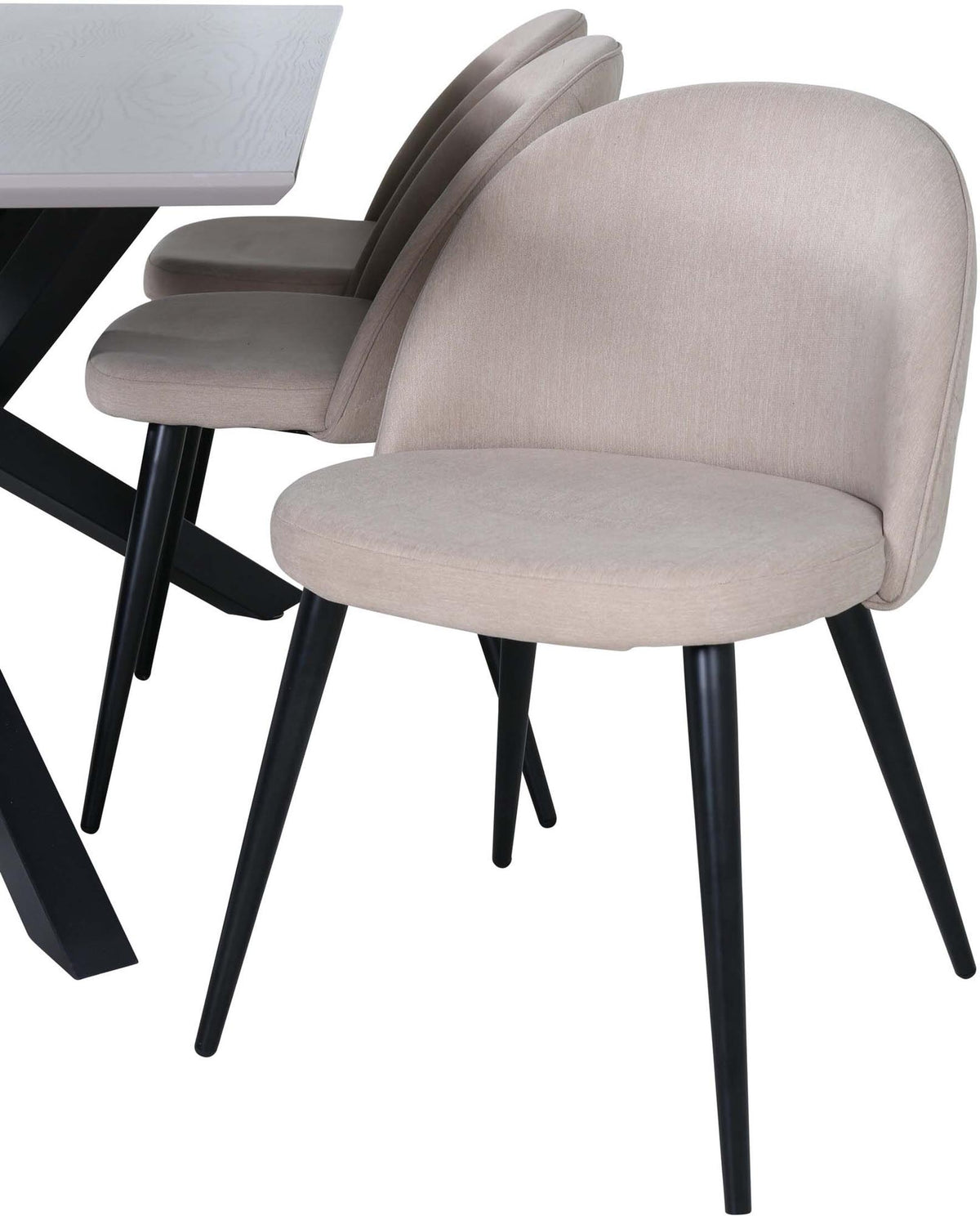 Piazza Esszimmerset + Velvet 180cm/6St. in Grau / dunkles Beige / Schwarz präsentiert im Onlineshop von KAQTU Design AG. Esszimmerset ist von Venture Home