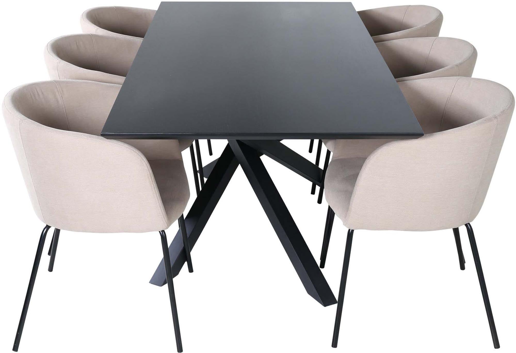 Elegantes Esszimmerset Piazza mit luxuriösem Tisch und bequemen Stühlen von Venture Home. Ideal für stilvolle Esszimmer.