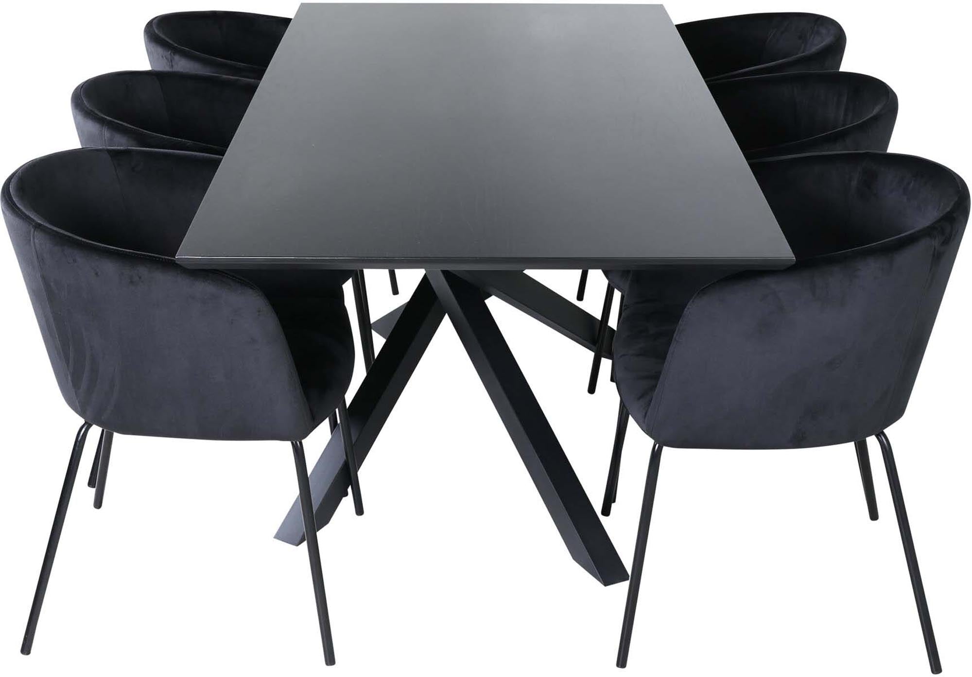 Elegantes Esszimmerset Piazza + Berit: Luxuriöser Tisch und bequeme Stühle für einladende Familienessen und stilvolle Abende.