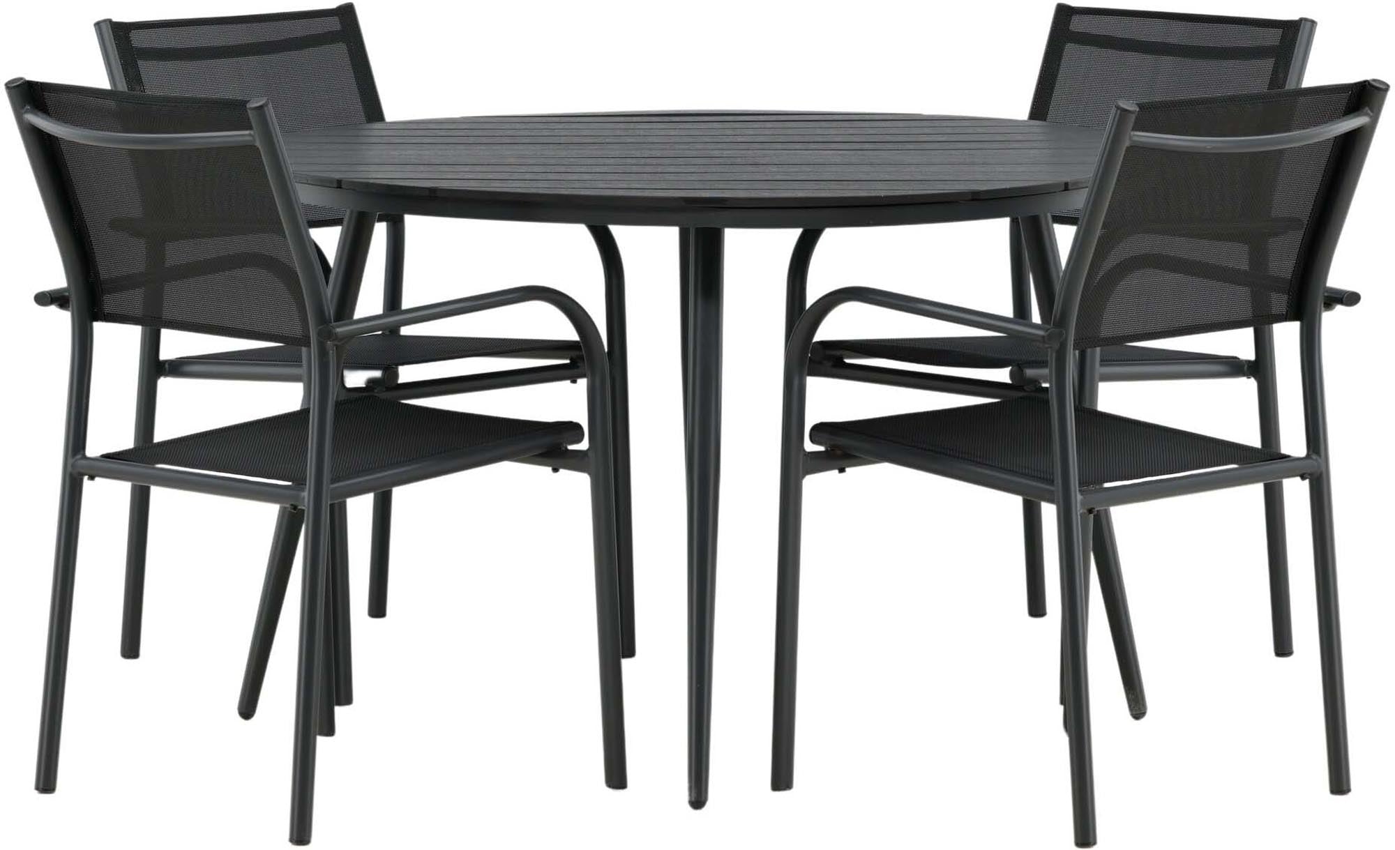 Elegantes Outdoor-Tischset für gesellige Runden im Freien.