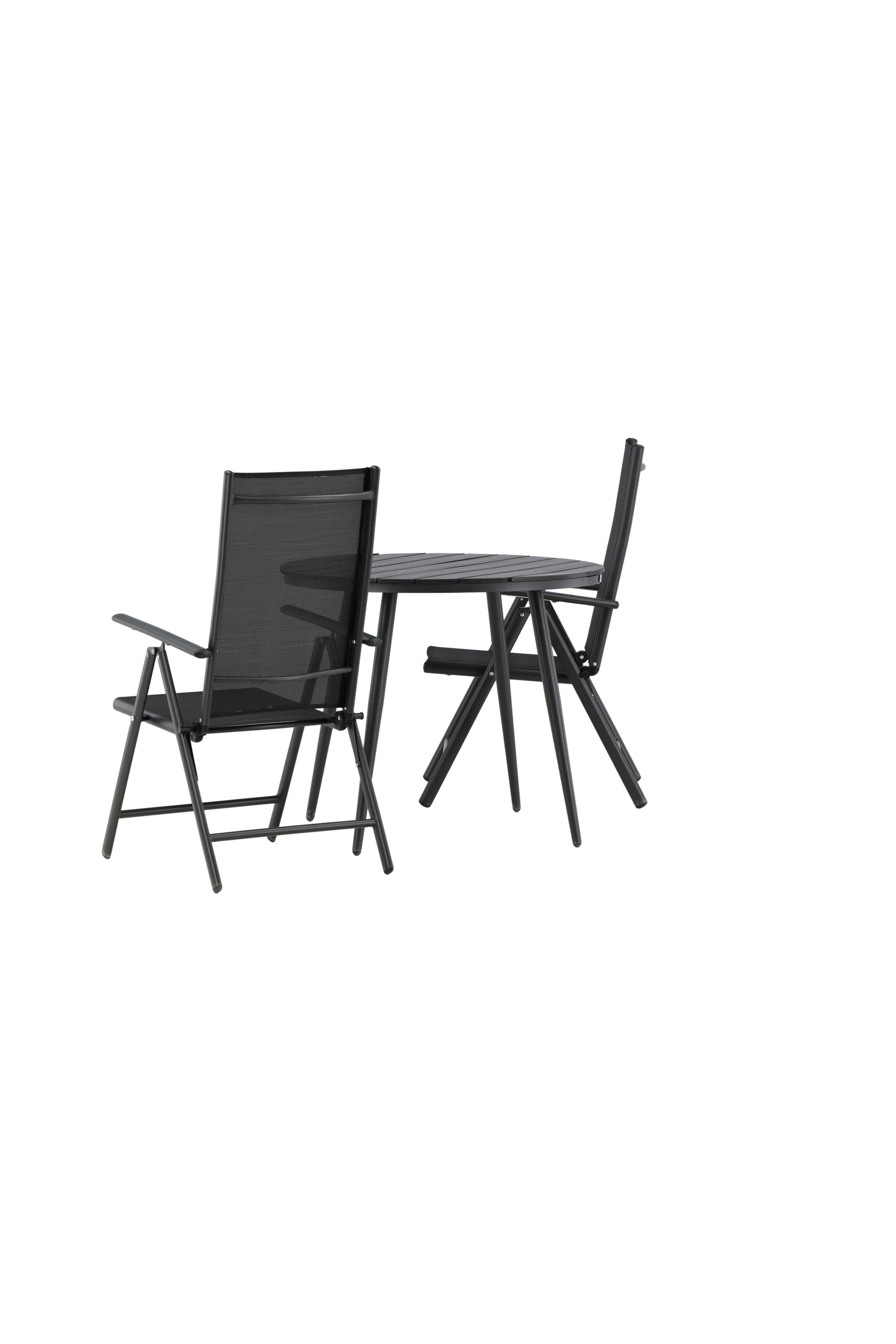 Break Outdoor-Tischset ⌀90cm/2St. in Schwarz präsentiert im Onlineshop von KAQTU Design AG. Gartentischset ist von Venture Home