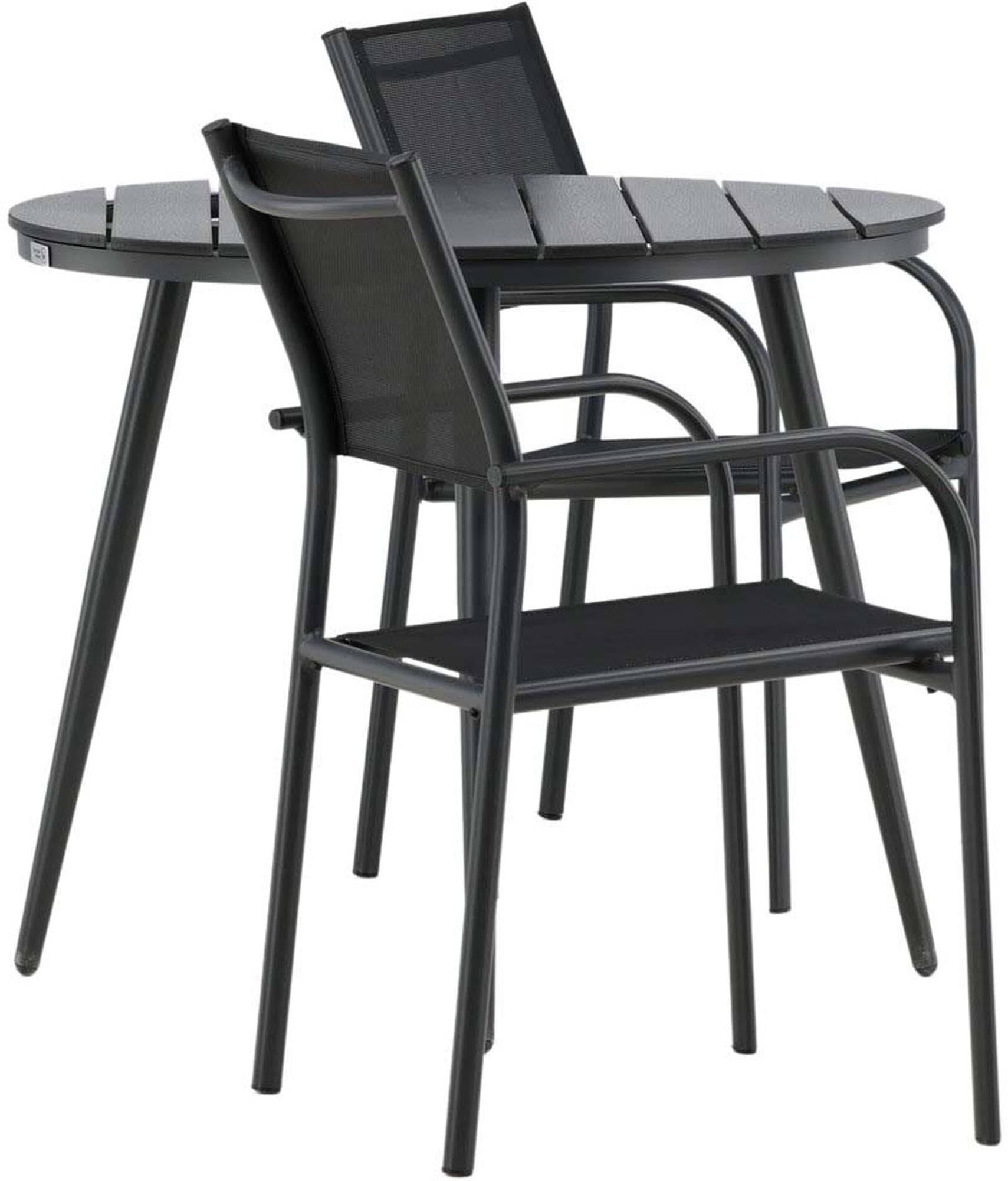 Entdecken Sie das Break Outdoor-Tischset + Santorini ⌀90cm/2St. von Venture Home – stilvoll, wetterfest und perfekt für gesellige Momente im Garten!