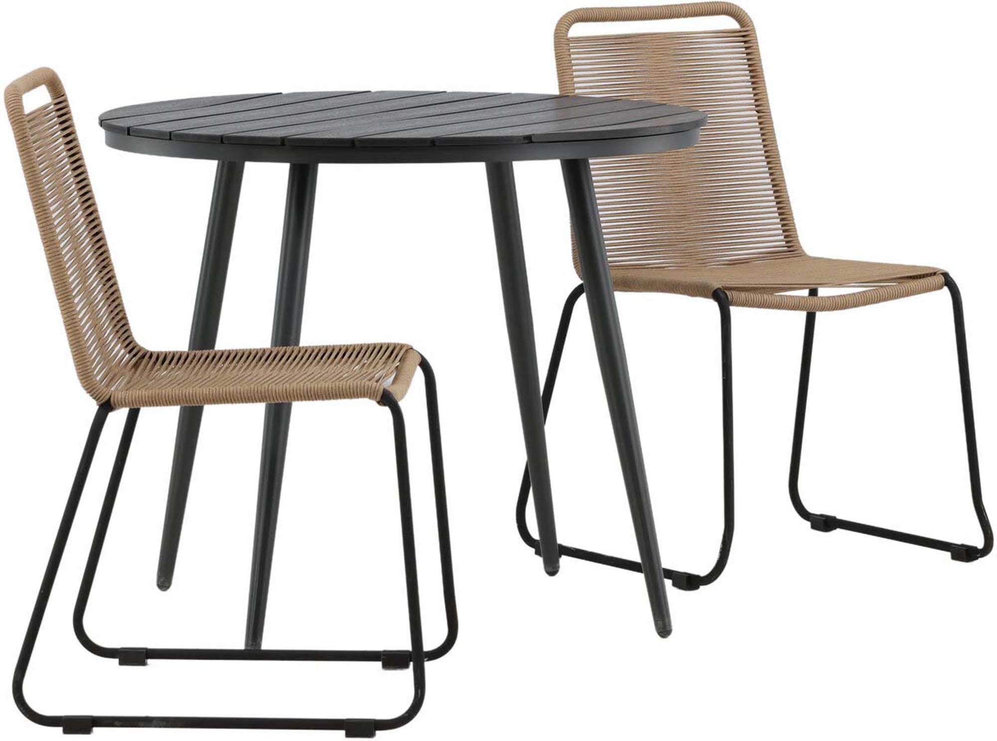 Stylisches Break Outdoor-Tischset mit Lindos Stühlen, ideal für gesellige Momente im Freien. Wetterfest und pflegeleicht für jeden Garten.