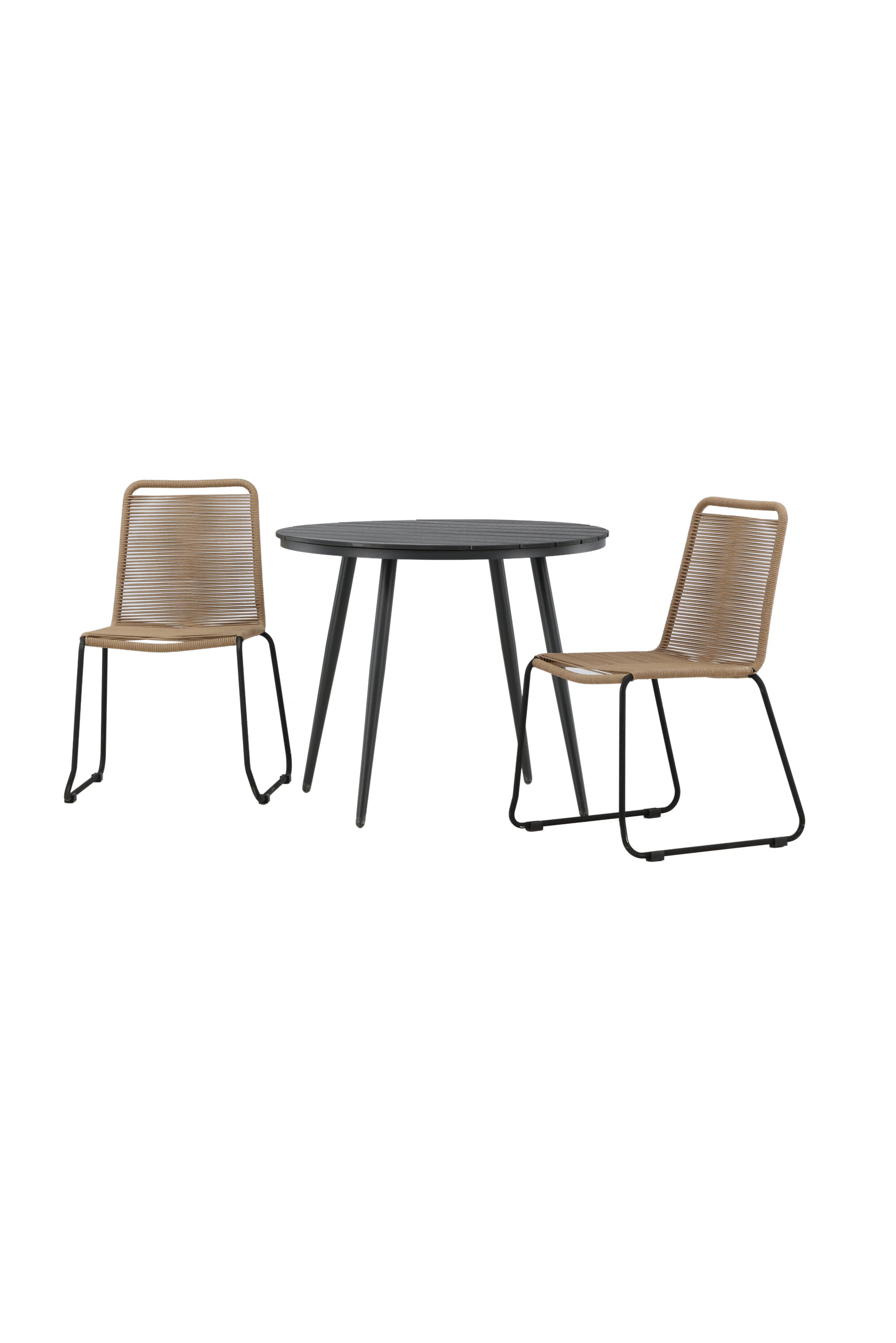 Break Outdoor-Tischset + Lindos Stack ⌀90cm/2St. in Schwarz / Latte präsentiert im Onlineshop von KAQTU Design AG. Gartentischset ist von Venture Home