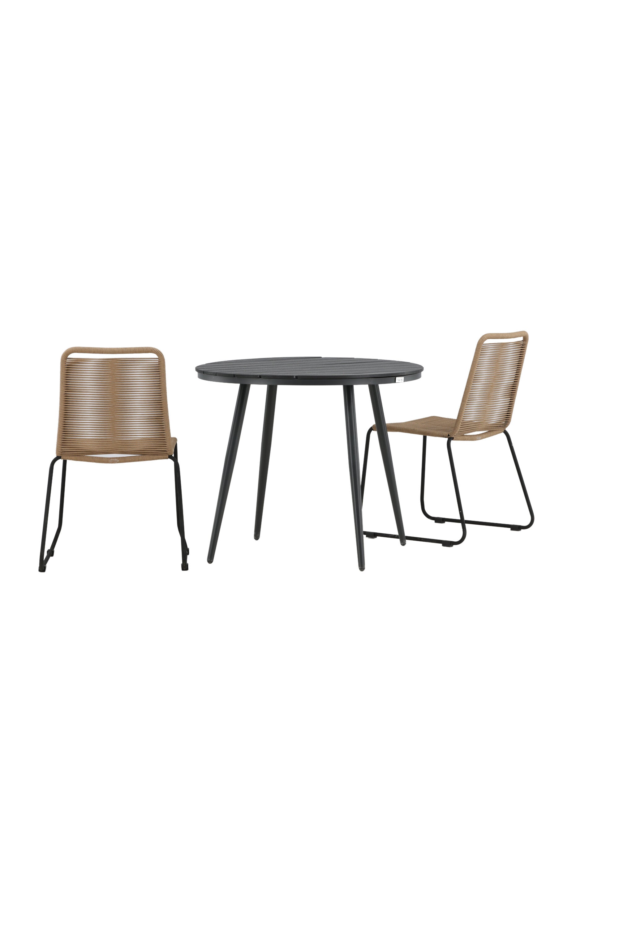 Break Outdoor-Tischset + Lindos Stack ⌀90cm/2St. in Schwarz / Latte präsentiert im Onlineshop von KAQTU Design AG. Gartentischset ist von Venture Home