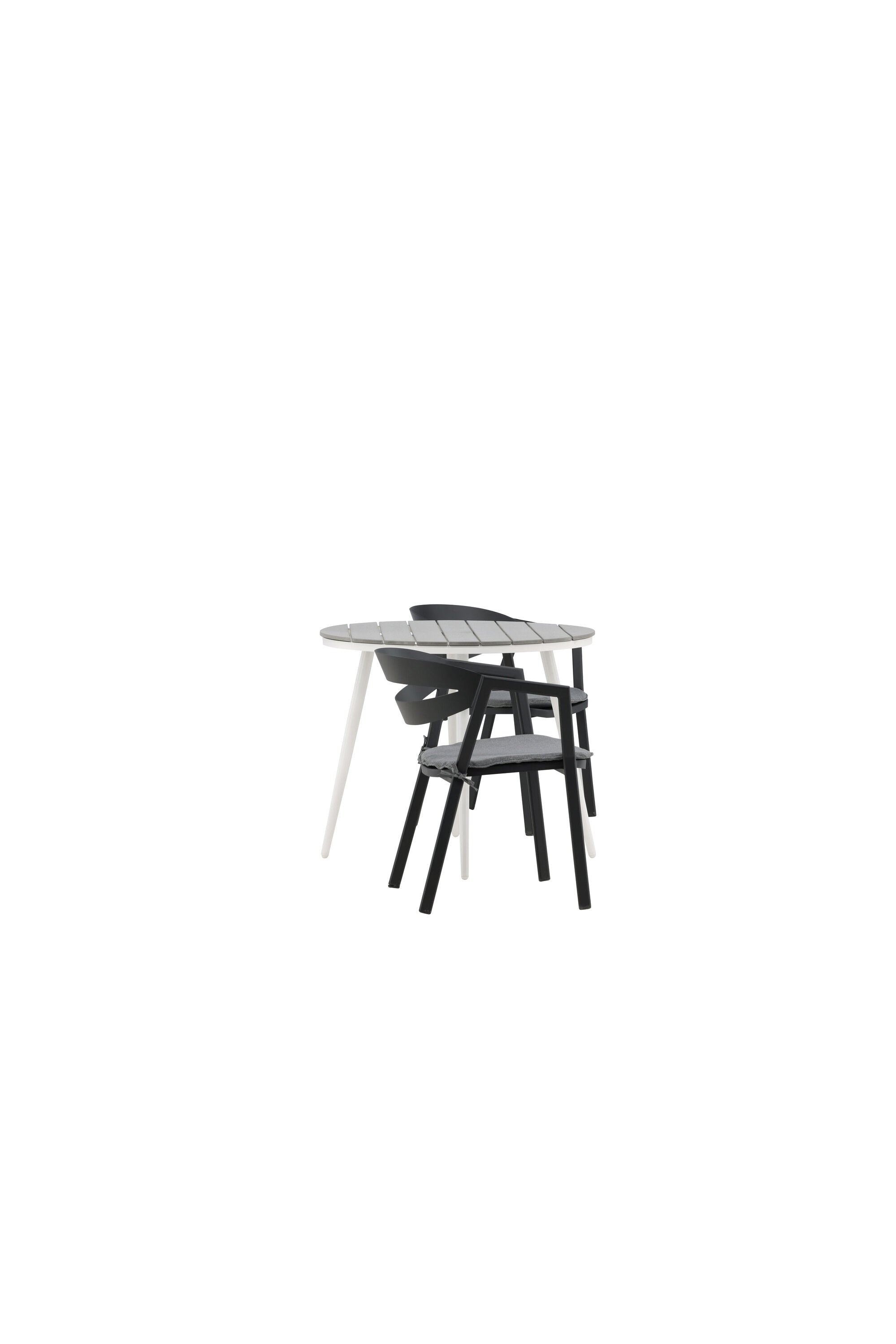 Break Outdoor-Tischset + Slit ⌀90cm/2St. in Weiss präsentiert im Onlineshop von KAQTU Design AG. Gartentischset ist von Venture Home