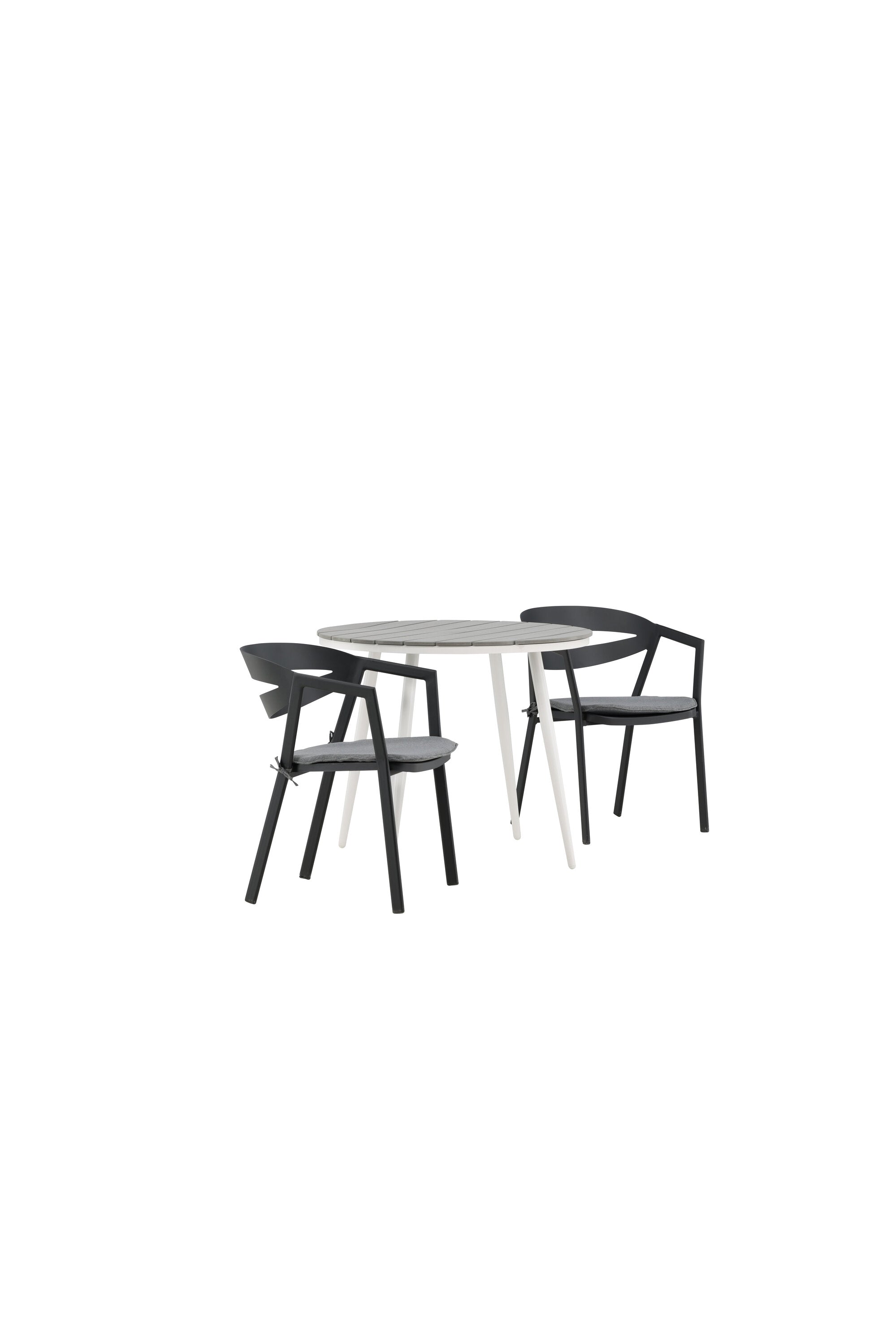 Break Outdoor-Tischset + Slit ⌀90cm/2St. in Weiss präsentiert im Onlineshop von KAQTU Design AG. Gartentischset ist von Venture Home