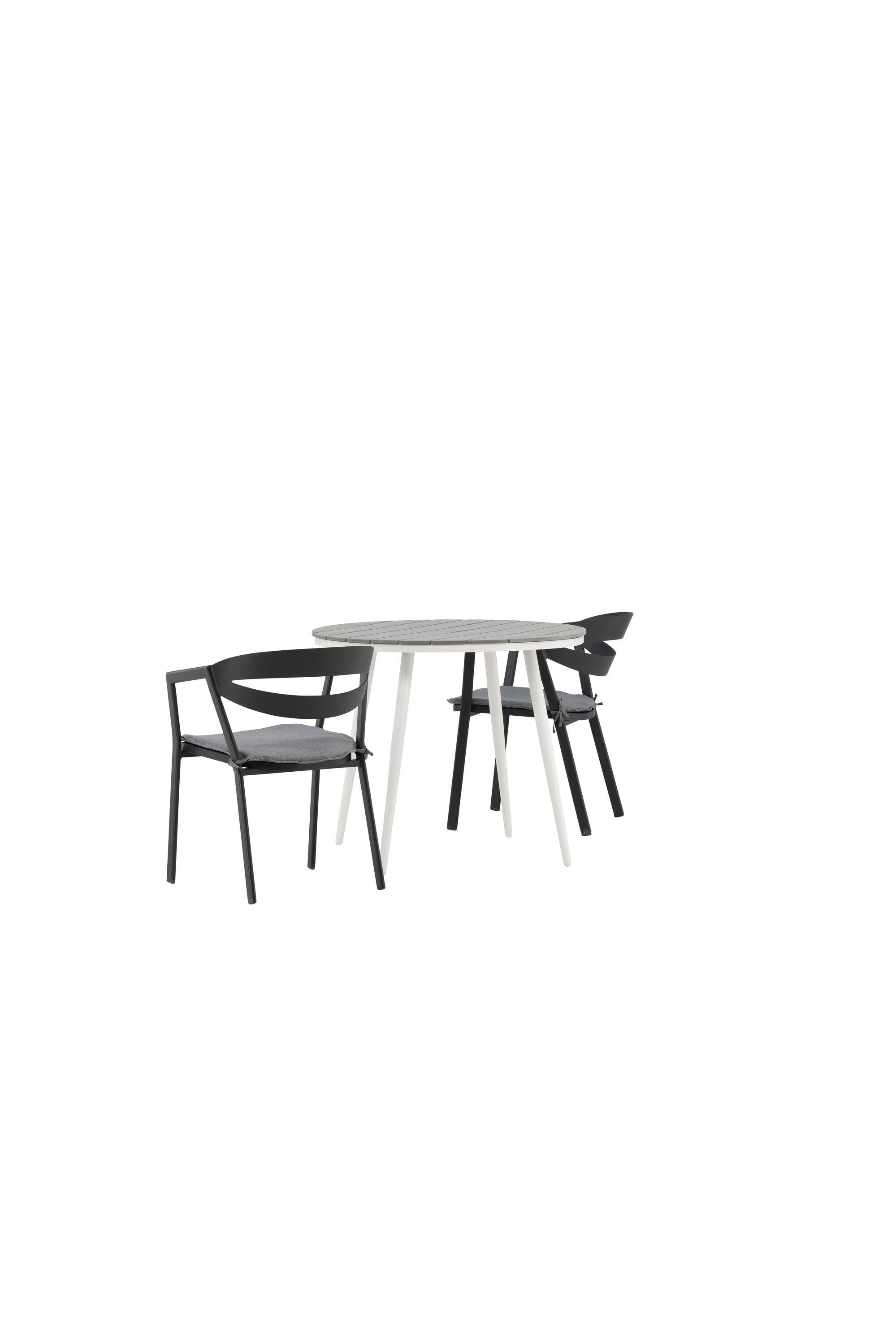 Break Outdoor-Tischset + Slit ⌀90cm/2St. in Weiss präsentiert im Onlineshop von KAQTU Design AG. Gartentischset ist von Venture Home