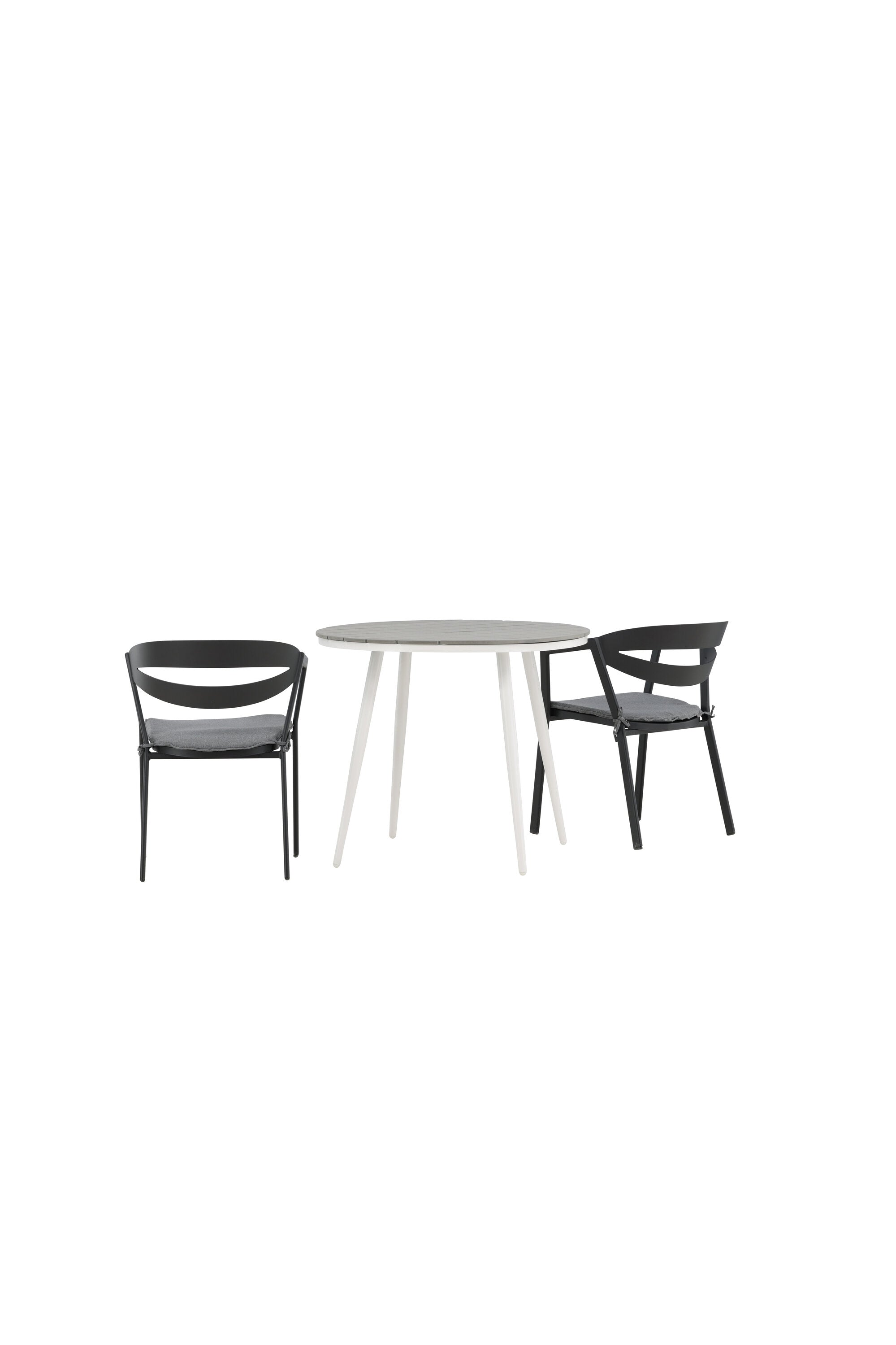 Break Outdoor-Tischset + Slit ⌀90cm/2St. in Weiss präsentiert im Onlineshop von KAQTU Design AG. Gartentischset ist von Venture Home