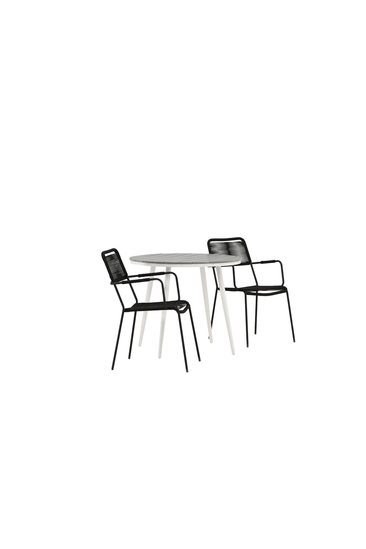 Break Outdoor-Tischset + Lindos Arm ⌀90cm/2St. in Weiss präsentiert im Onlineshop von KAQTU Design AG. Gartentischset ist von Venture Home