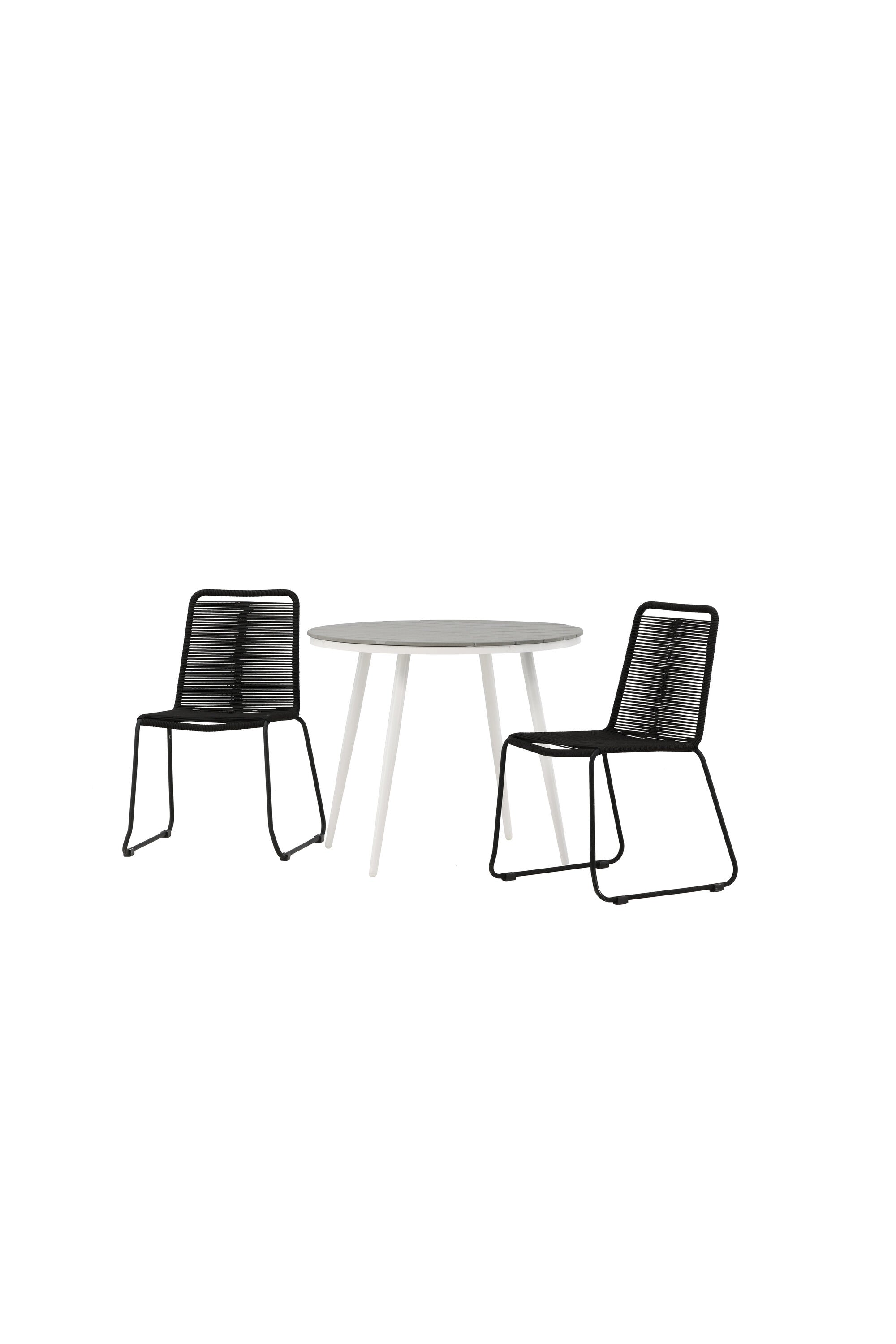 Break Outdoor-Tischset + Lindos Stack ⌀90cm/2St. in Weiss präsentiert im Onlineshop von KAQTU Design AG. Gartentischset ist von Venture Home