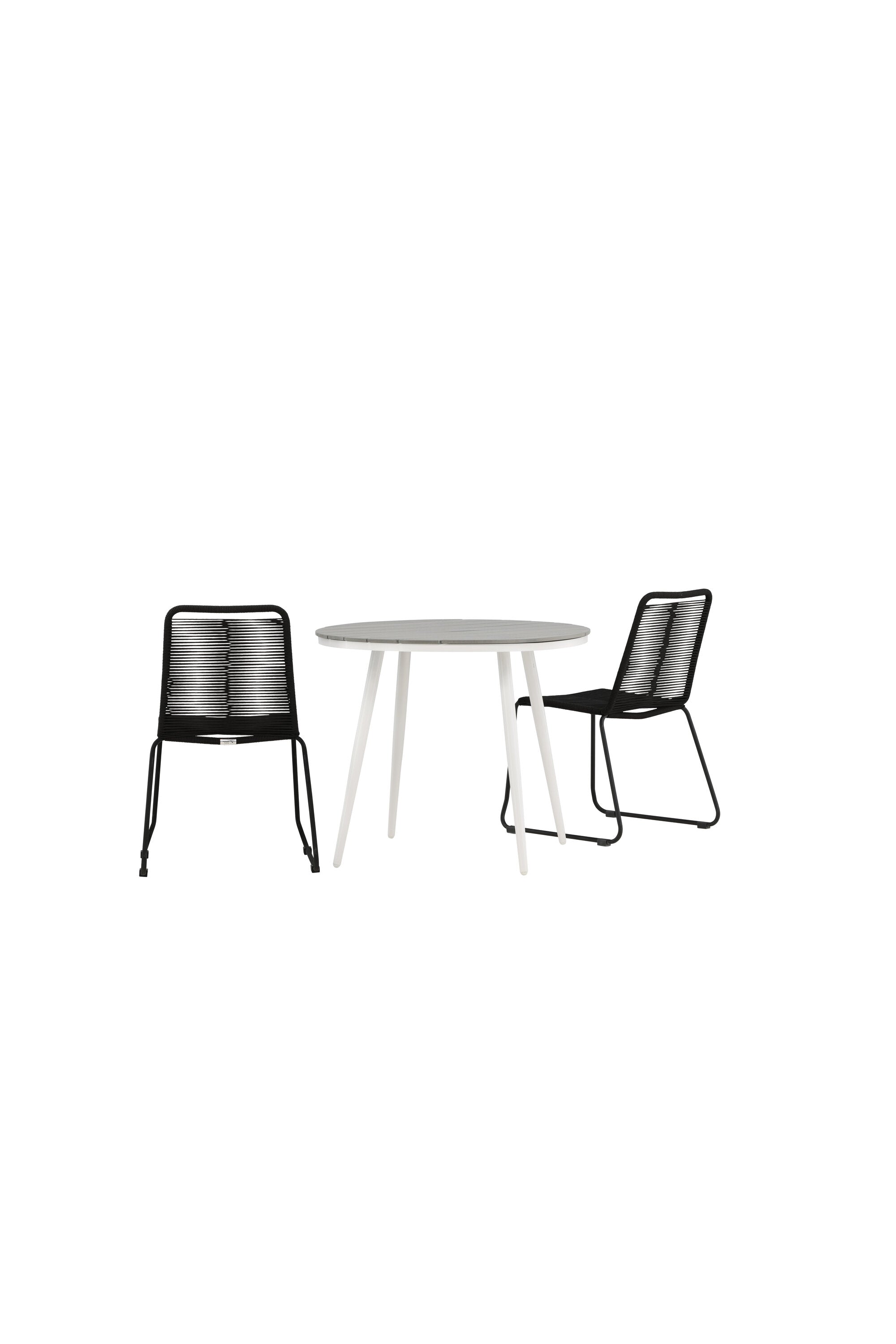 Break Outdoor-Tischset + Lindos Stack ⌀90cm/2St. in Weiss präsentiert im Onlineshop von KAQTU Design AG. Gartentischset ist von Venture Home