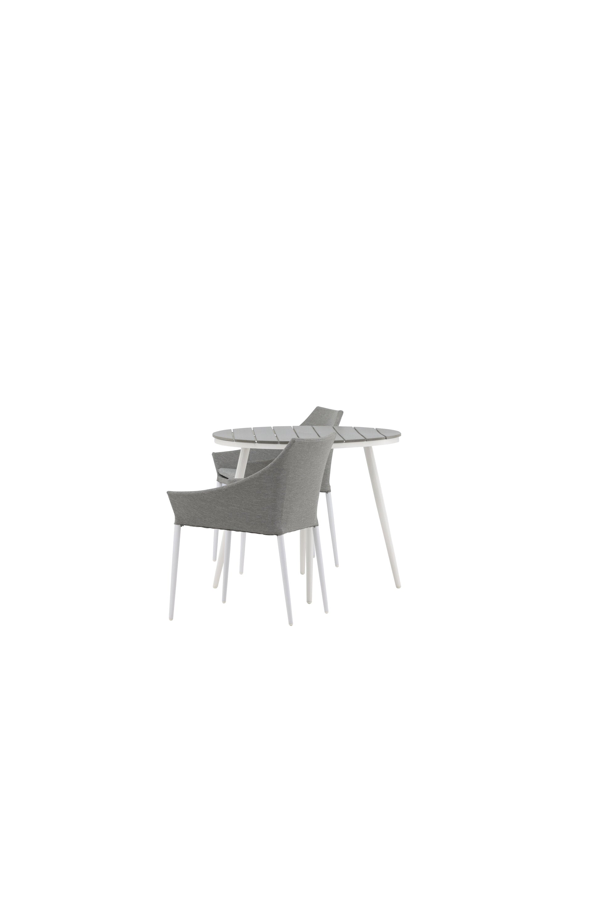 Break Outdoor-Tischset + Spoga ⌀90cm/2St. in Weiss präsentiert im Onlineshop von KAQTU Design AG. Gartentischset ist von Venture Home