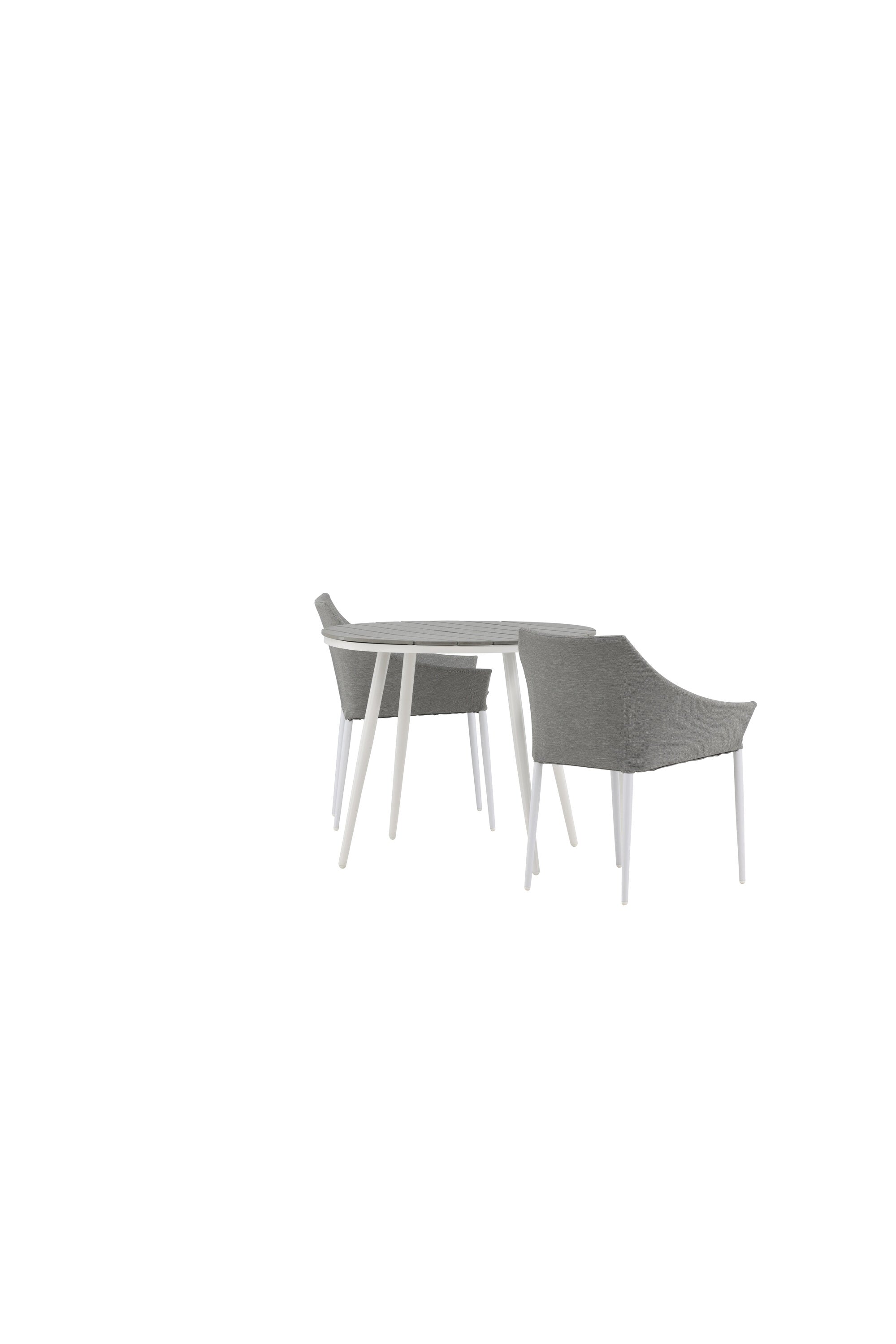 Break Outdoor-Tischset + Spoga ⌀90cm/2St. in Weiss präsentiert im Onlineshop von KAQTU Design AG. Gartentischset ist von Venture Home
