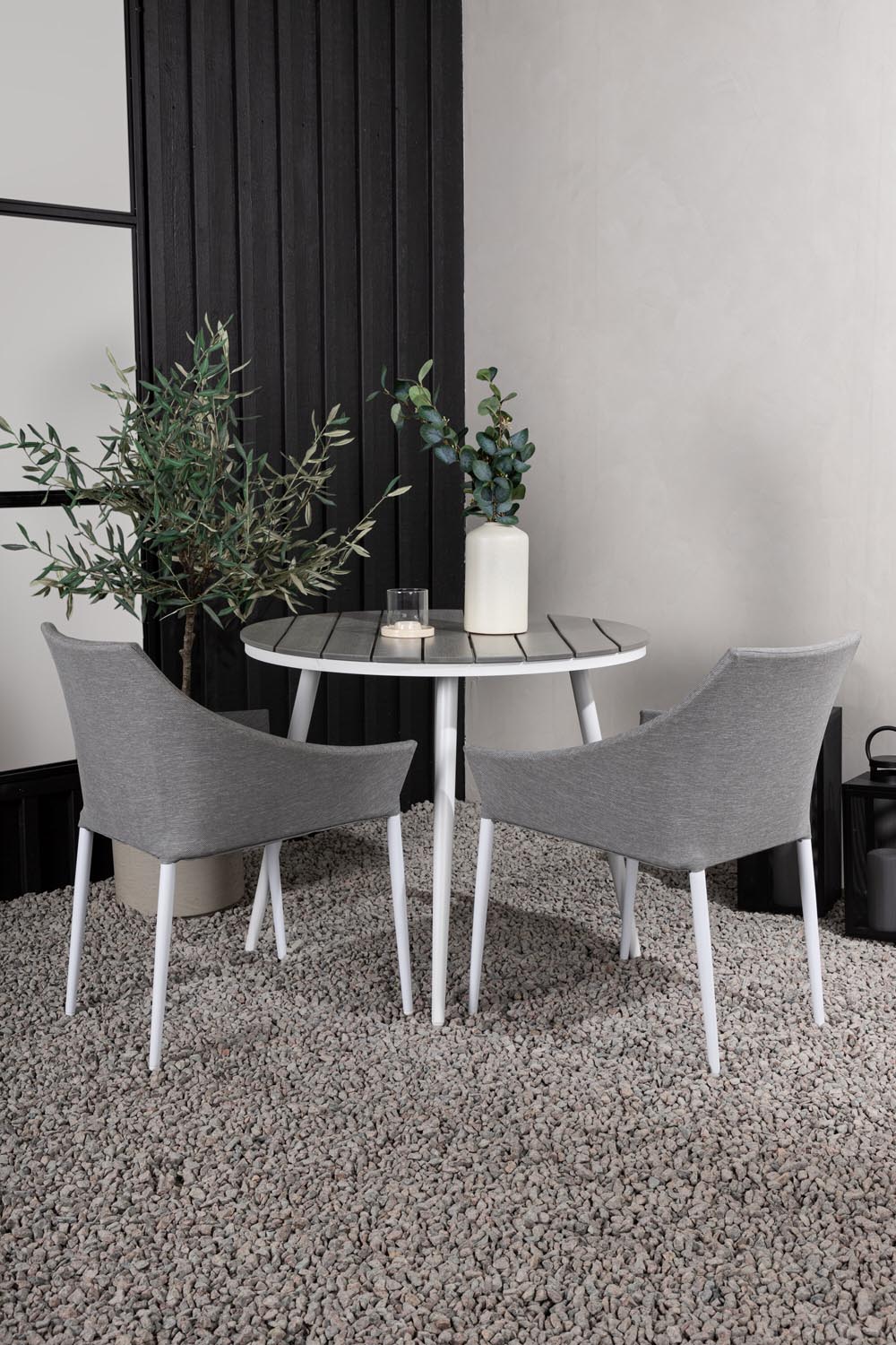 Break Outdoor-Tischset + Spoga ⌀90cm/2St. in Weiss präsentiert im Onlineshop von KAQTU Design AG. Gartentischset ist von Venture Home