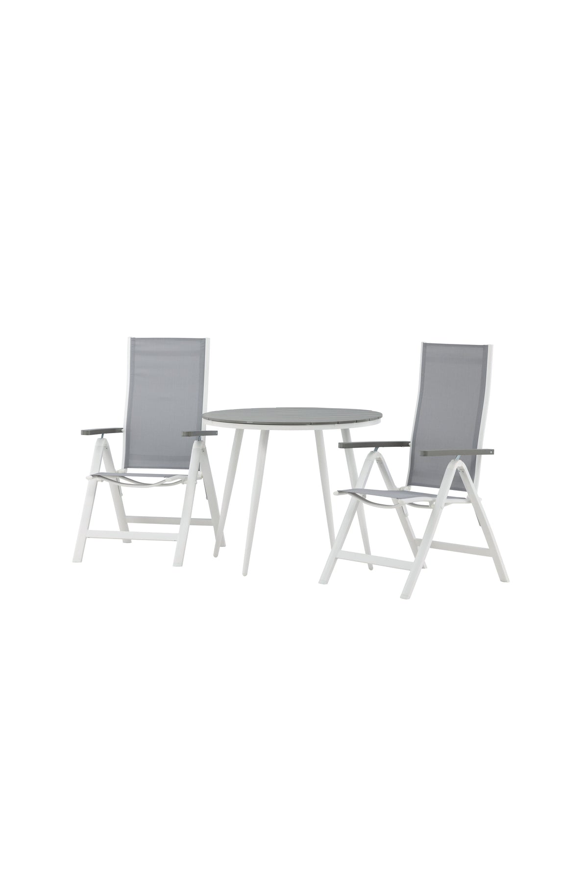 Break Outdoor-Tischset + Albany ⌀90cm/2St. in Weiss präsentiert im Onlineshop von KAQTU Design AG. Gartentischset ist von Venture Home