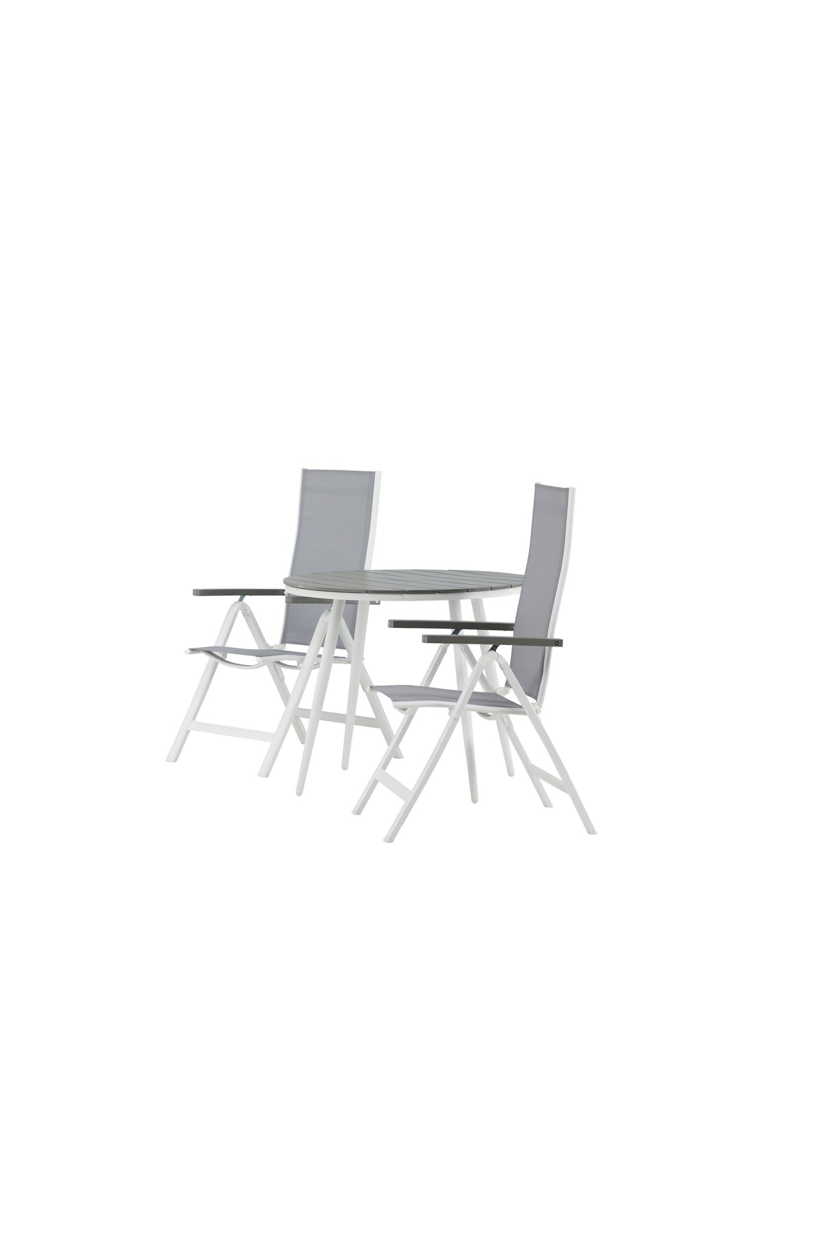 Break Outdoor-Tischset + Albany ⌀90cm/2St. in Weiss präsentiert im Onlineshop von KAQTU Design AG. Gartentischset ist von Venture Home