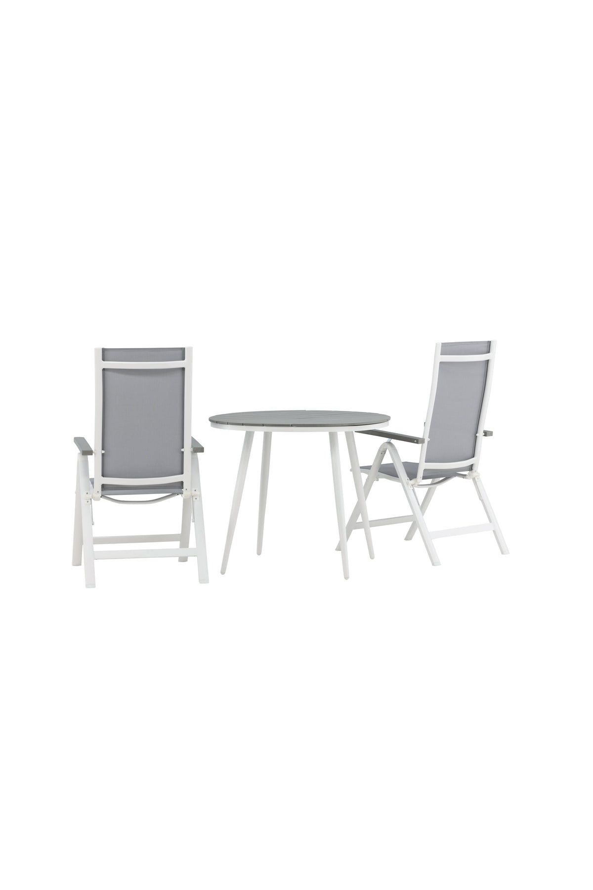 Break Outdoor-Tischset + Albany ⌀90cm/2St. in Weiss präsentiert im Onlineshop von KAQTU Design AG. Gartentischset ist von Venture Home