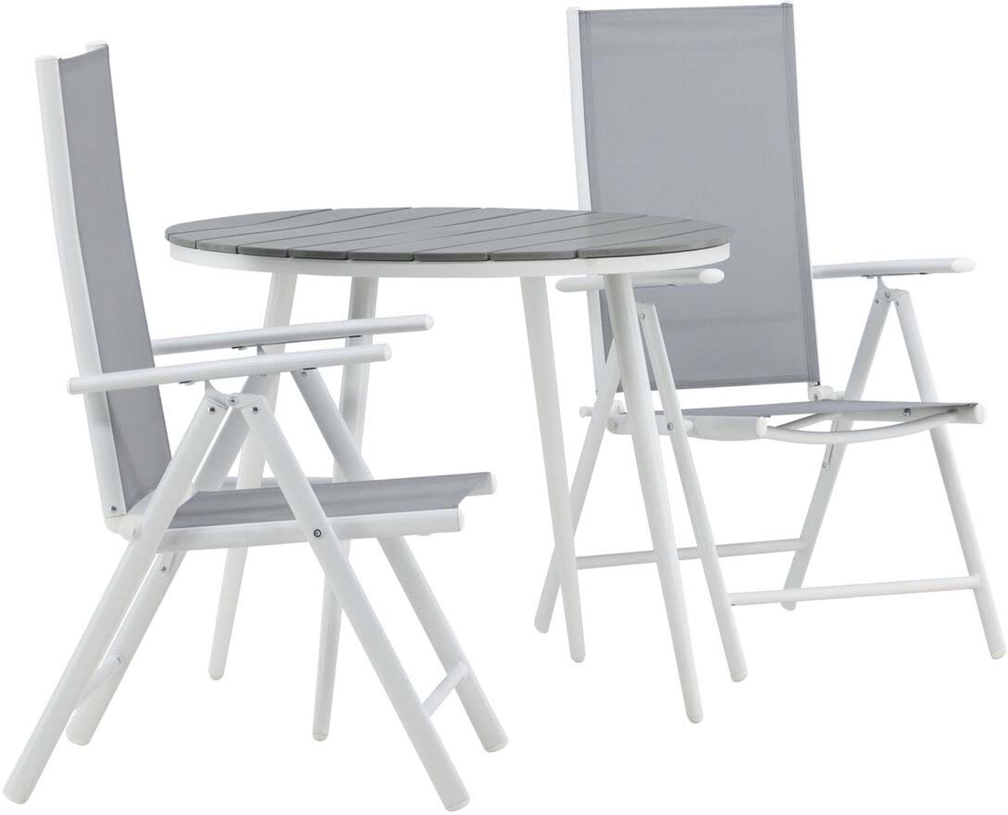 Verleihen Sie Ihrem Außenbereich mit dem Break Outdoor-Tischset ⌀90cm von Venture Home einen Hauch von Eleganz – perfekt für gesellige Zusammenkünfte.