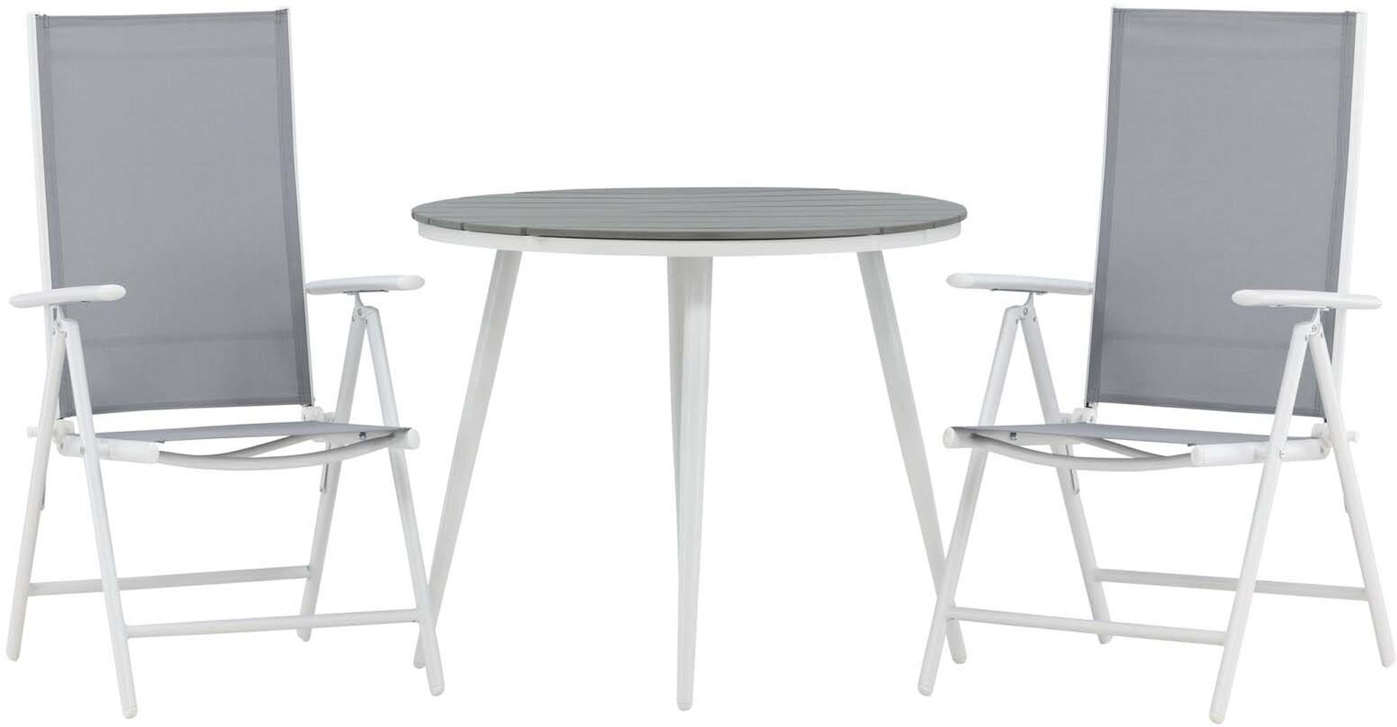 Erleben Sie das Break Outdoor-Tischset ⌀90cm von Venture Home – ein elegantes, langlebiges Set für stilvolle Outdoor-Events und gesellige Runden.