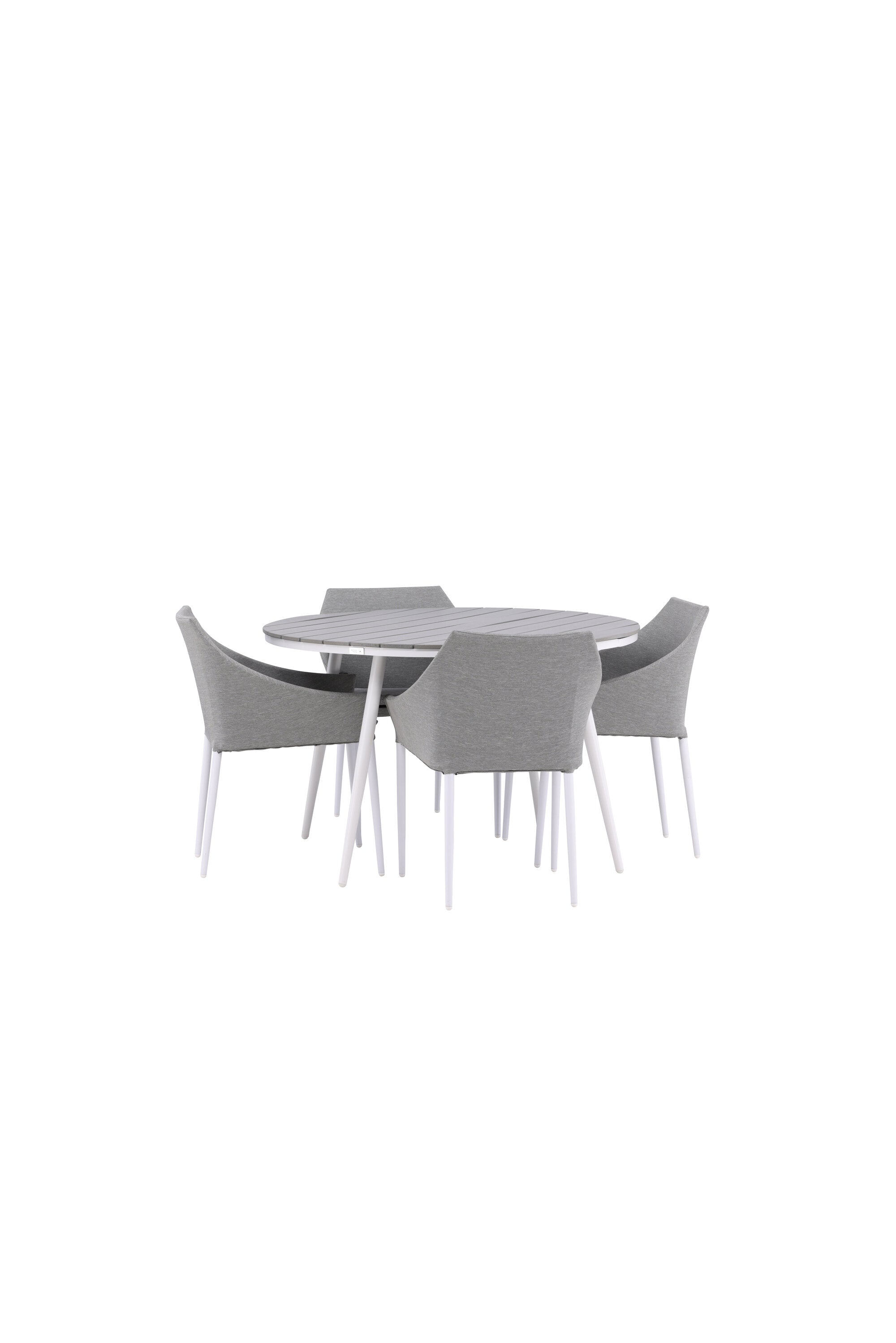 Break Outdoor-Tischset + Spoga ⌀120cm/4St. in Weiss präsentiert im Onlineshop von KAQTU Design AG. Gartentischset ist von Venture Home